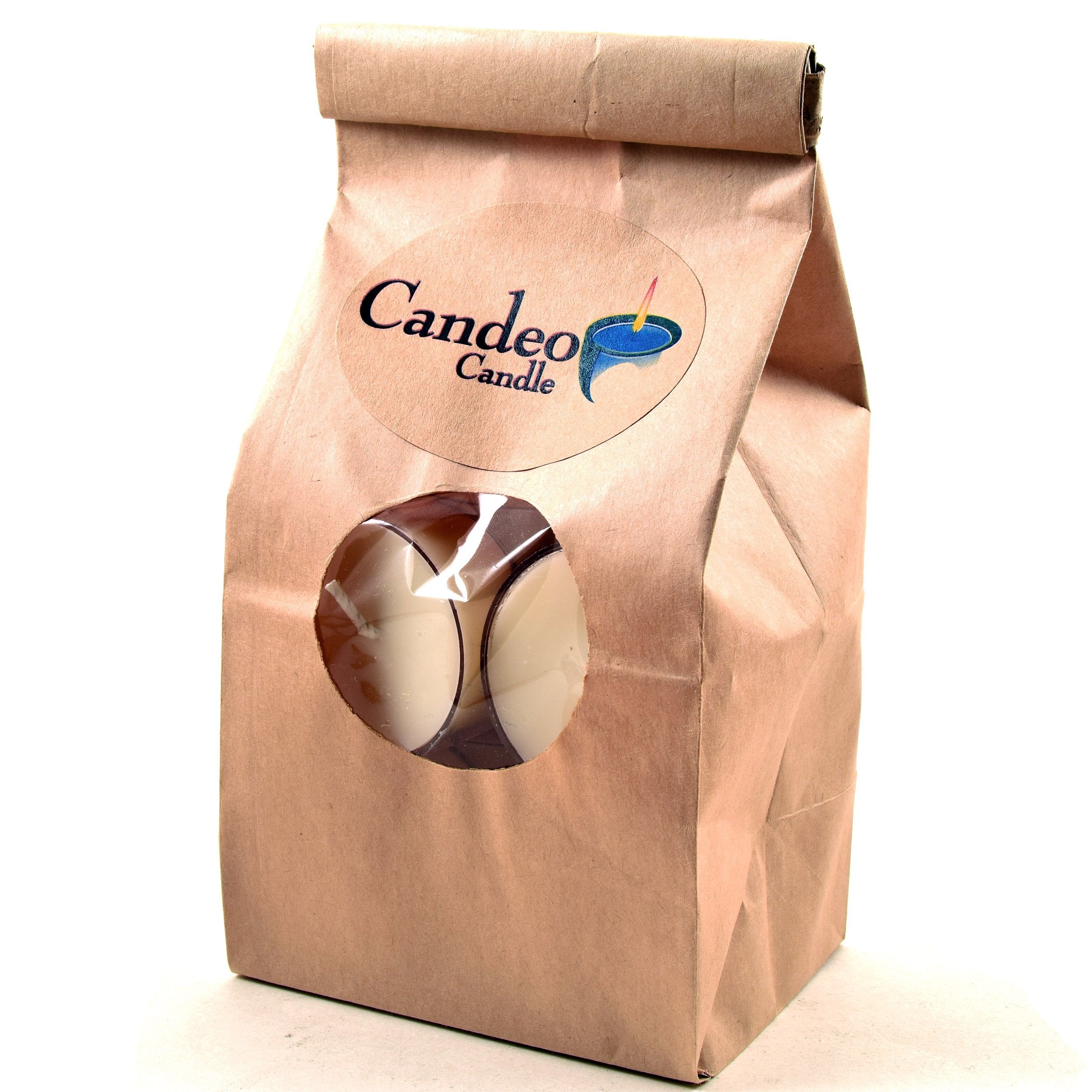Candeo Candle 12 Soy Tea Lights Unscented Clear Cup Candles