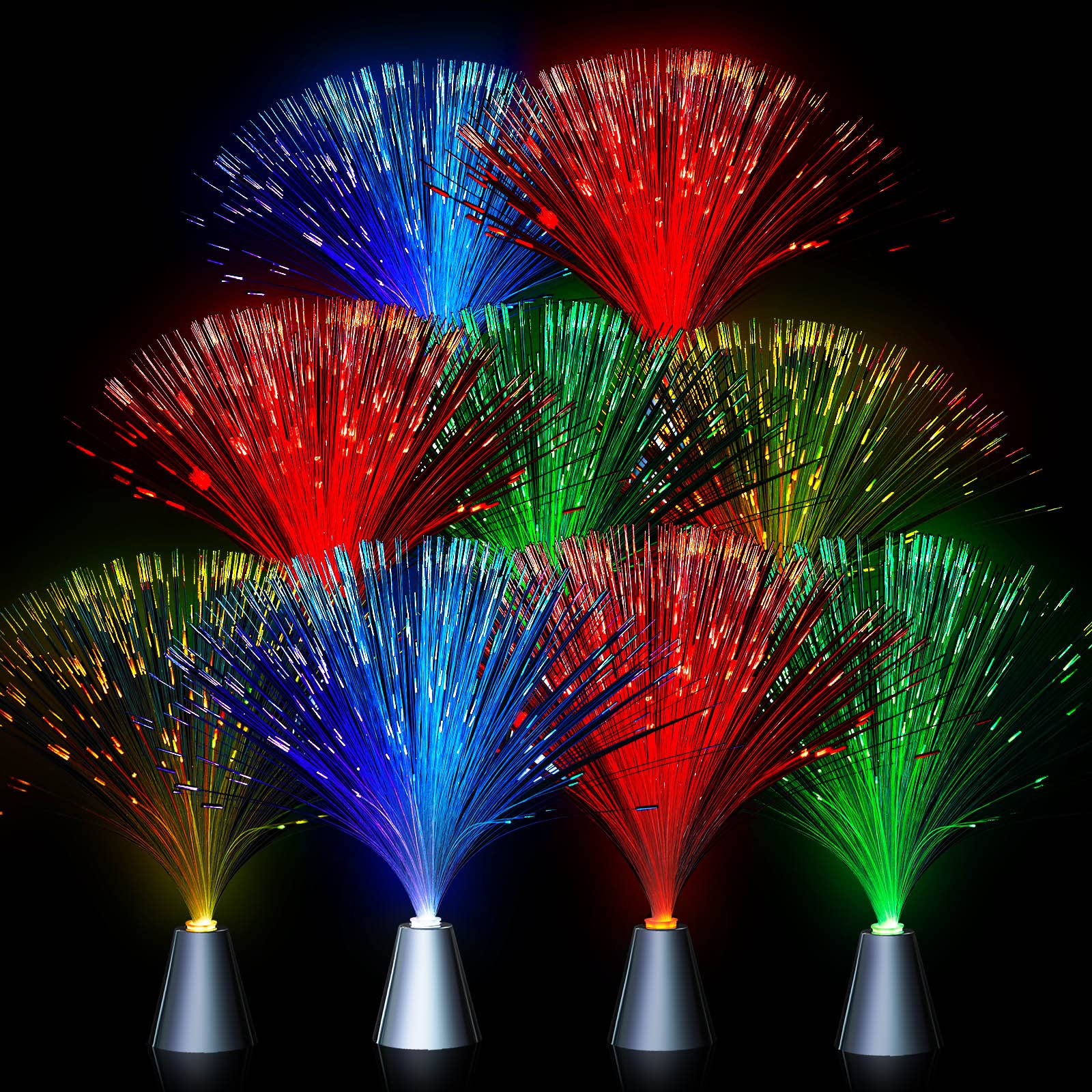 Patelai Fiber Optic Lamp Lighting Bulk 13.5 Color Changing Crystal Base with 7 Colors Table Centerpiece Atmosphere Decor for Glo