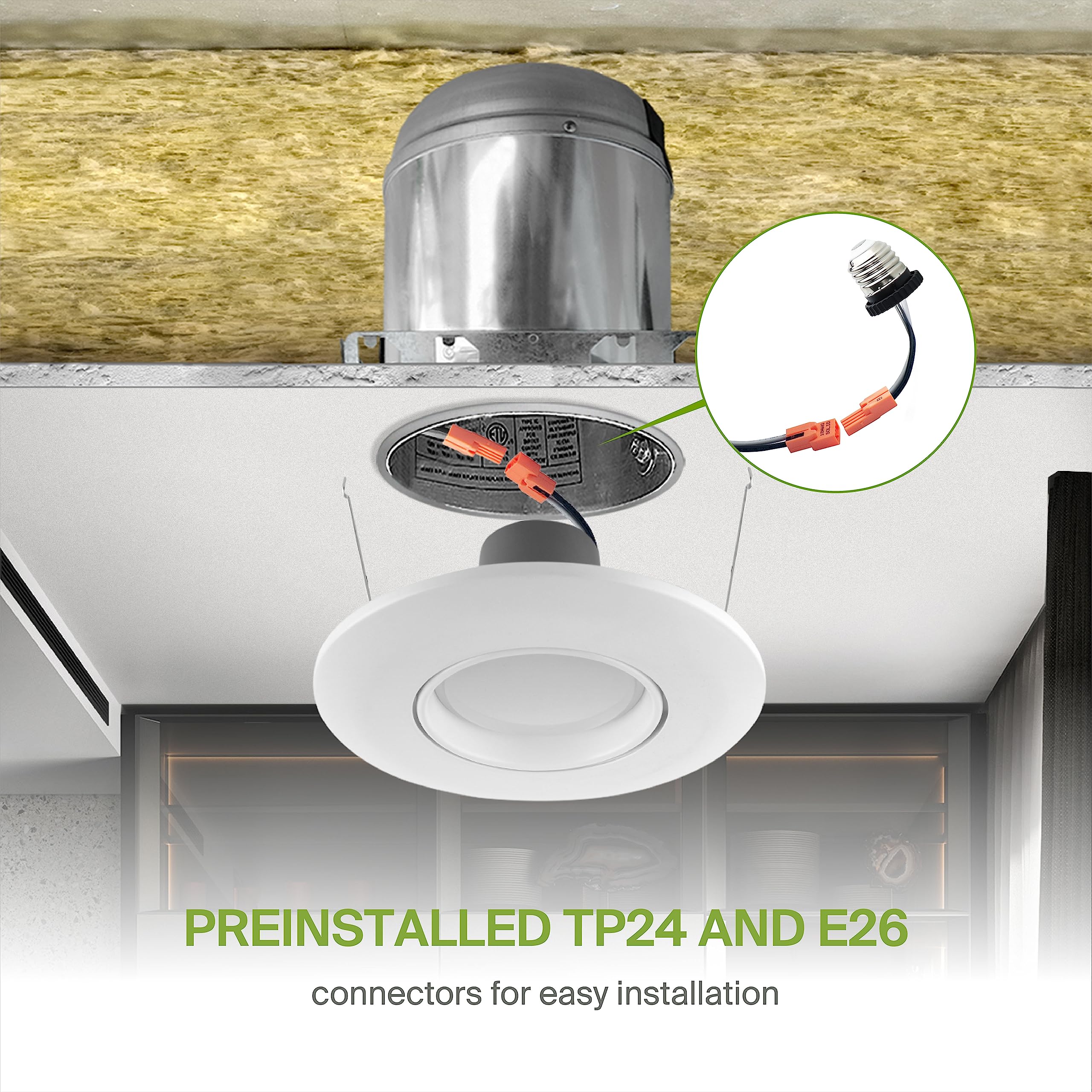 ASD LED Can Lights 6 Inch, 5CCT Adjustable, 15W-110W Eq, Dimmable, Aluminum, 1200 Lm, Energy Star, 6 Pack