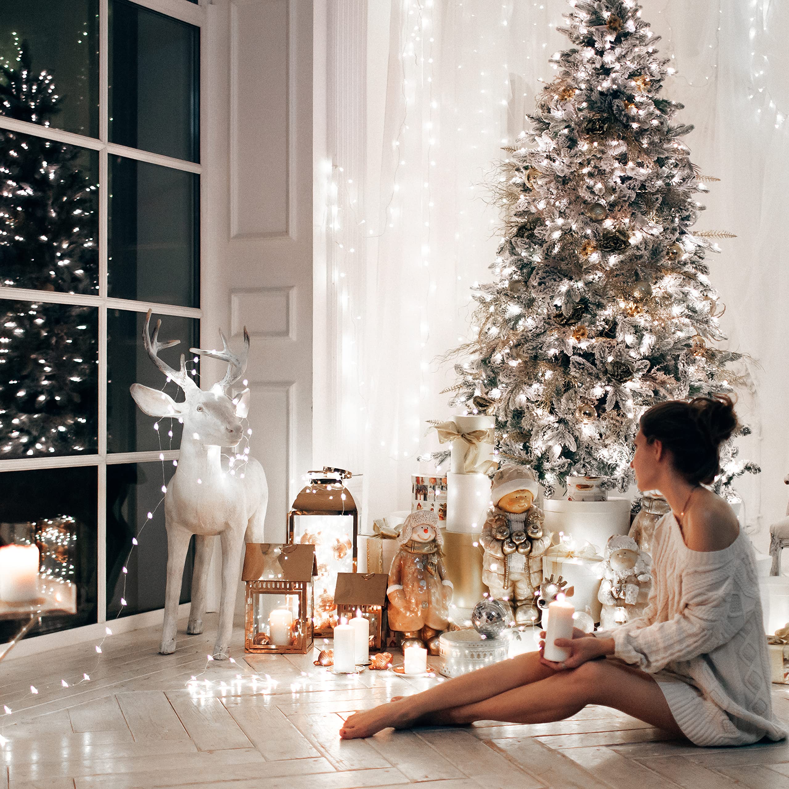 Holiday Essence 100 LED Christmas String Lights Set, 26.9 Ft, Cool White, Indoor/Outdoor, UL Certified, Model YOS100/2SW-MC