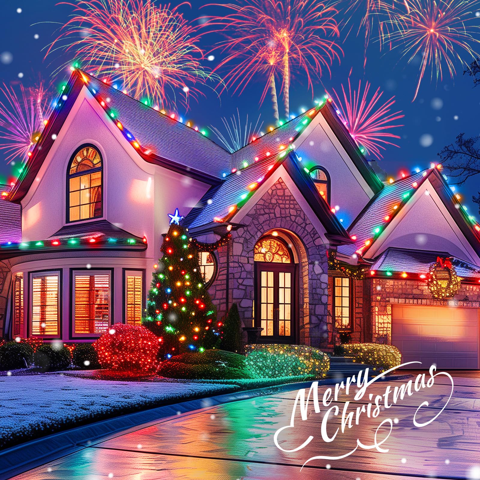 Minetom C9 LED Christmas Lights - 200 LED, 147 FT, Waterproof, 8 Modes, Multicolor