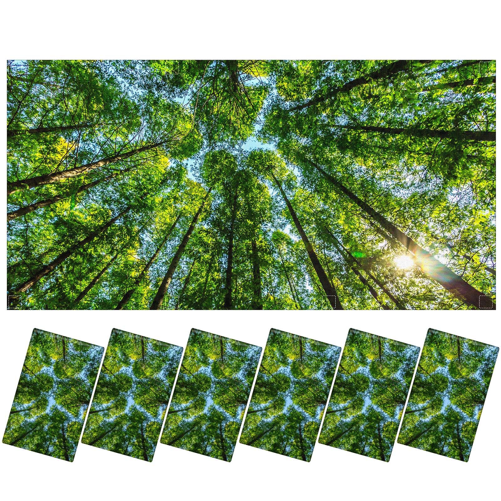 Kittmip 6 Pcs Fluorescent Light Covers, 100D Polyester, Magnetic Filters, Forest Color, Model MOO-Kittmip-0320
