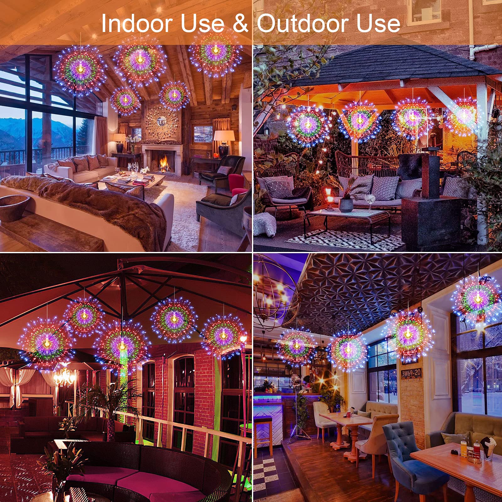 Admitrack 4 Pack Star String Lights, 225 LED, Dimmable, Waterproof Copper Wire, Multicolor for Party & Garden Decoration