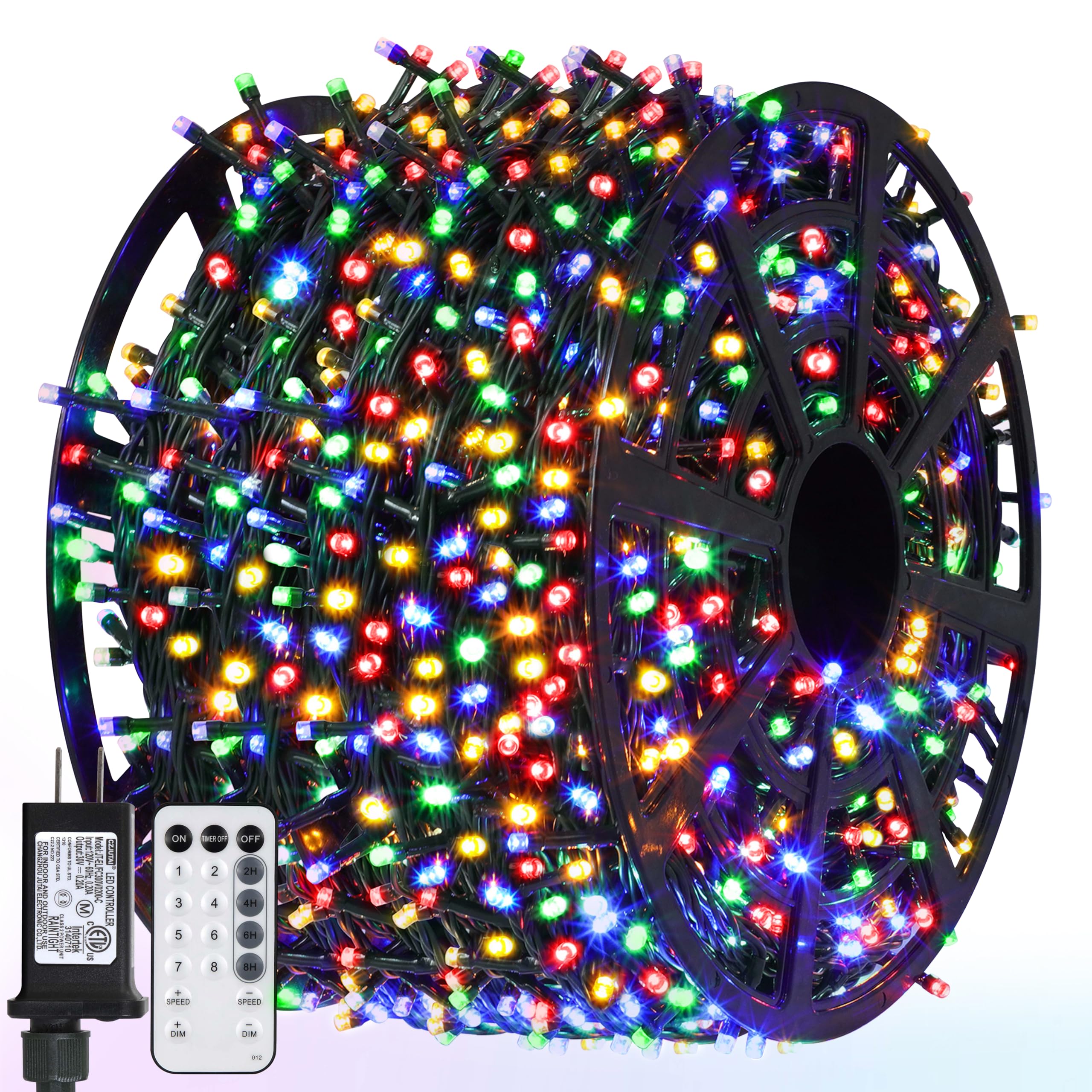 Lumzebqra 328 FT 1000 LED Christmas Lights  Waterproof Christmas Lights Outdoor with 8 Modes&Timer  Plug in Fairy Light for Xmas Garden Patio Tree Party Holiday Decoration( Multicolor)