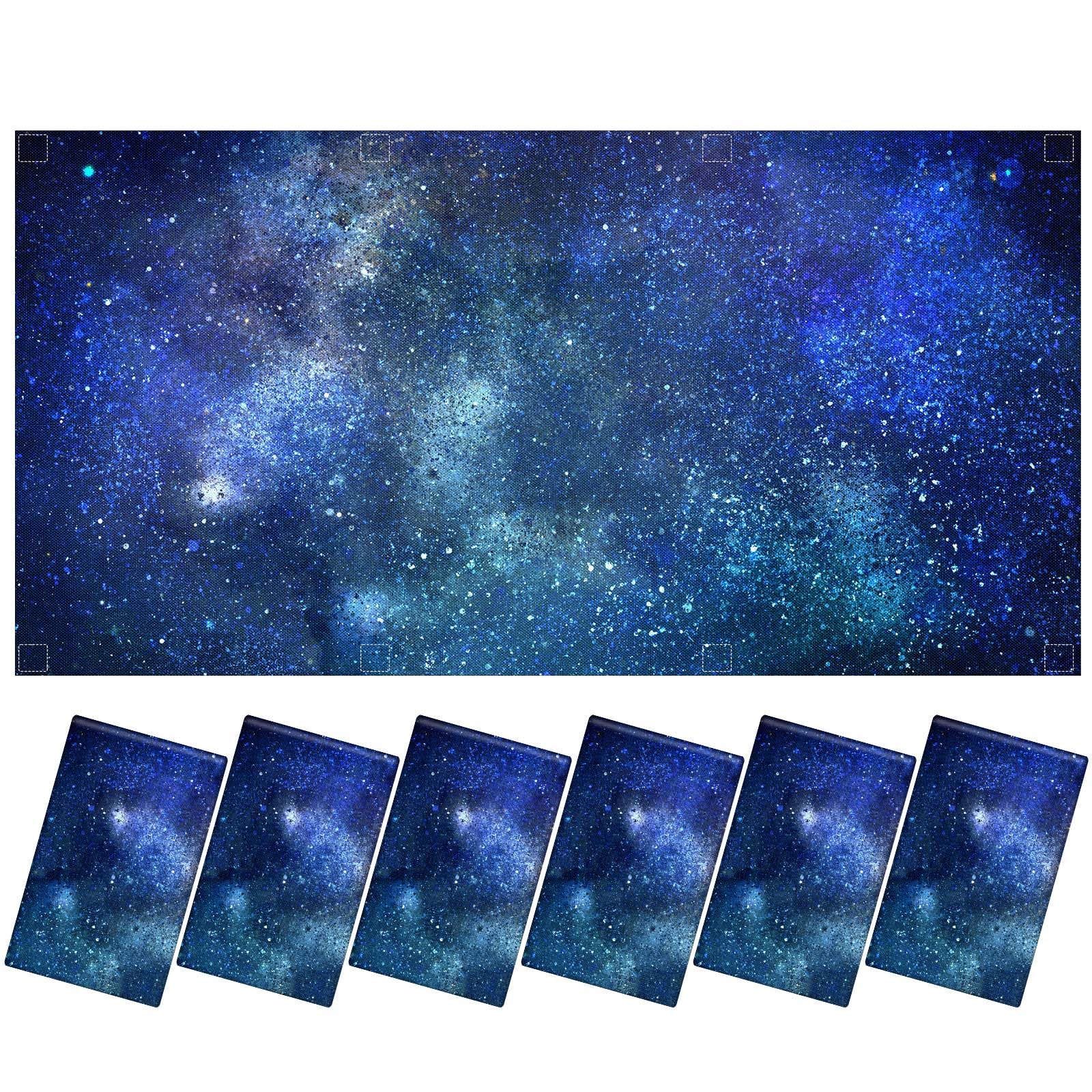 Kittmip 6 Pcs Fluorescent Light Covers, 100D Polyester, Magnetic, Starry Design, Model MOO-Kittmip-0325