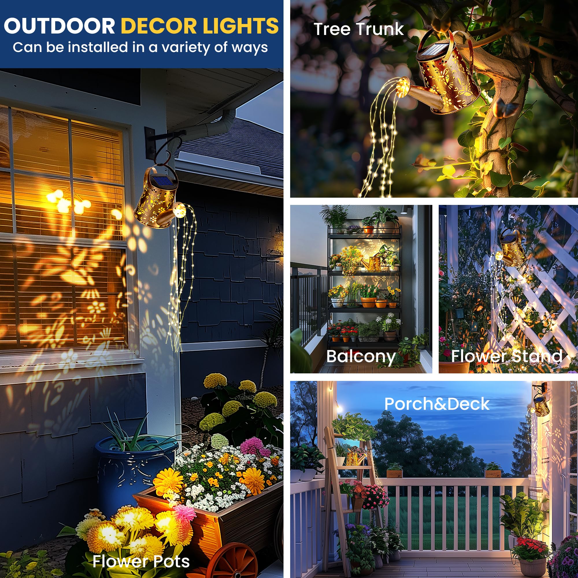 Patiopia Solar Lights Outdoor Garden Decor  Solar Lanterns Watering Can Lights Gardening Gifts For Mom Women Grandma Birthday  Hanging Lights Outdoor Decoration For Yard Porch Patio Backyard