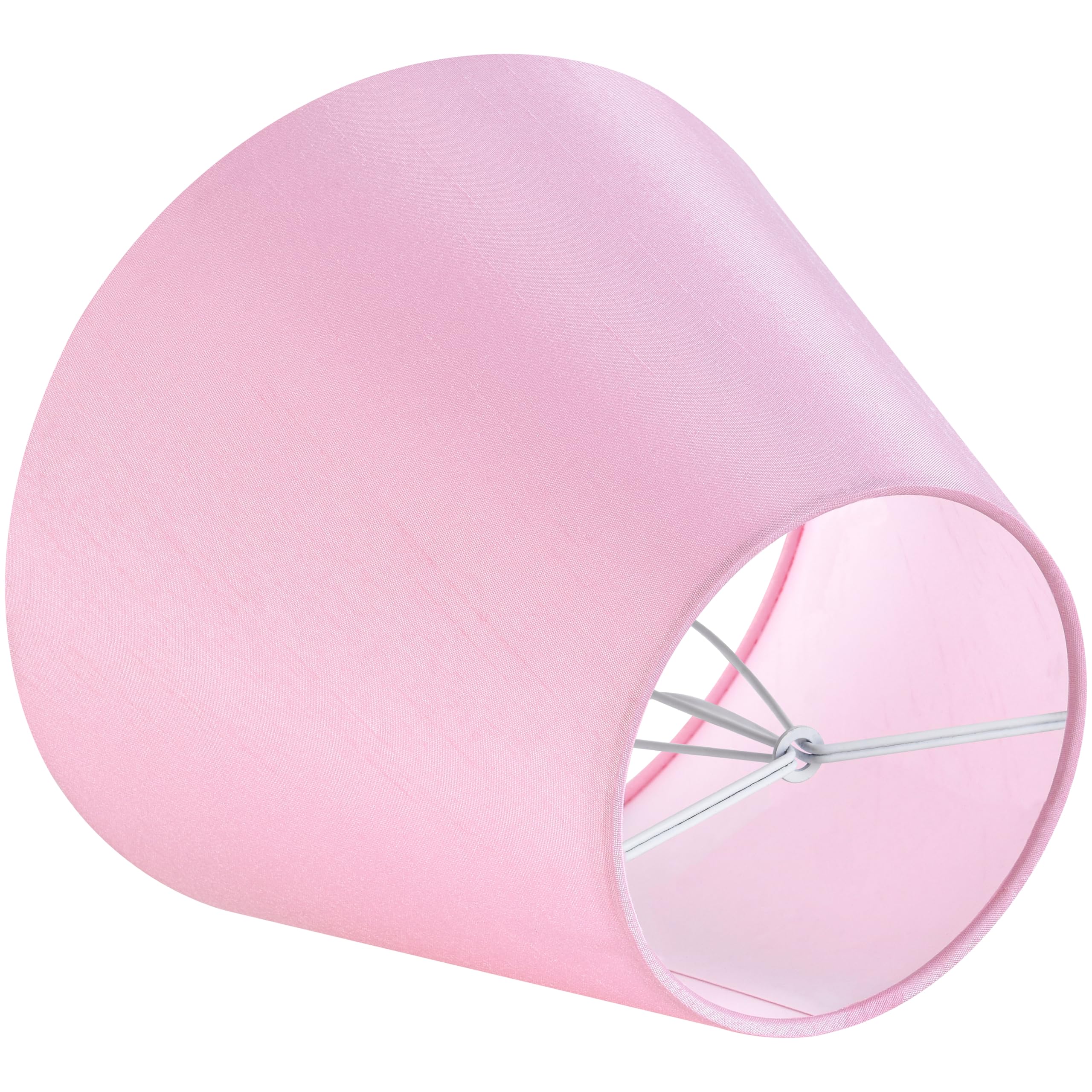 Go&So Set Of 6 Pink Small Lamp Shade (Clip On Bulb), Faux Silk Mini Lampshades For Chandelier, Fabric Lamp Shade For Table Lamp