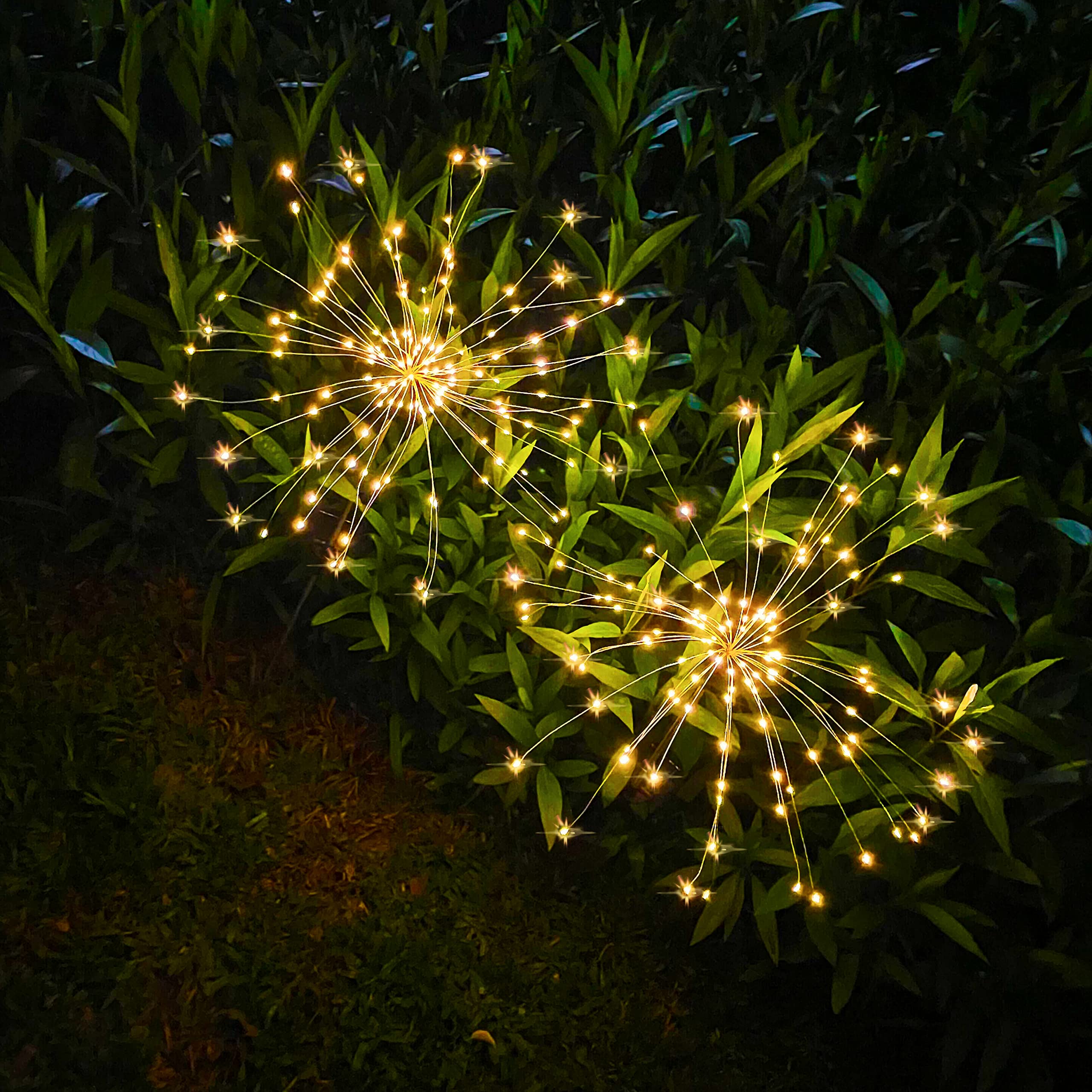JJGoo Solar Garden Lights, 2 Pack 180 LEDs, Waterproof Outdoor Decorative Lights, Warm White