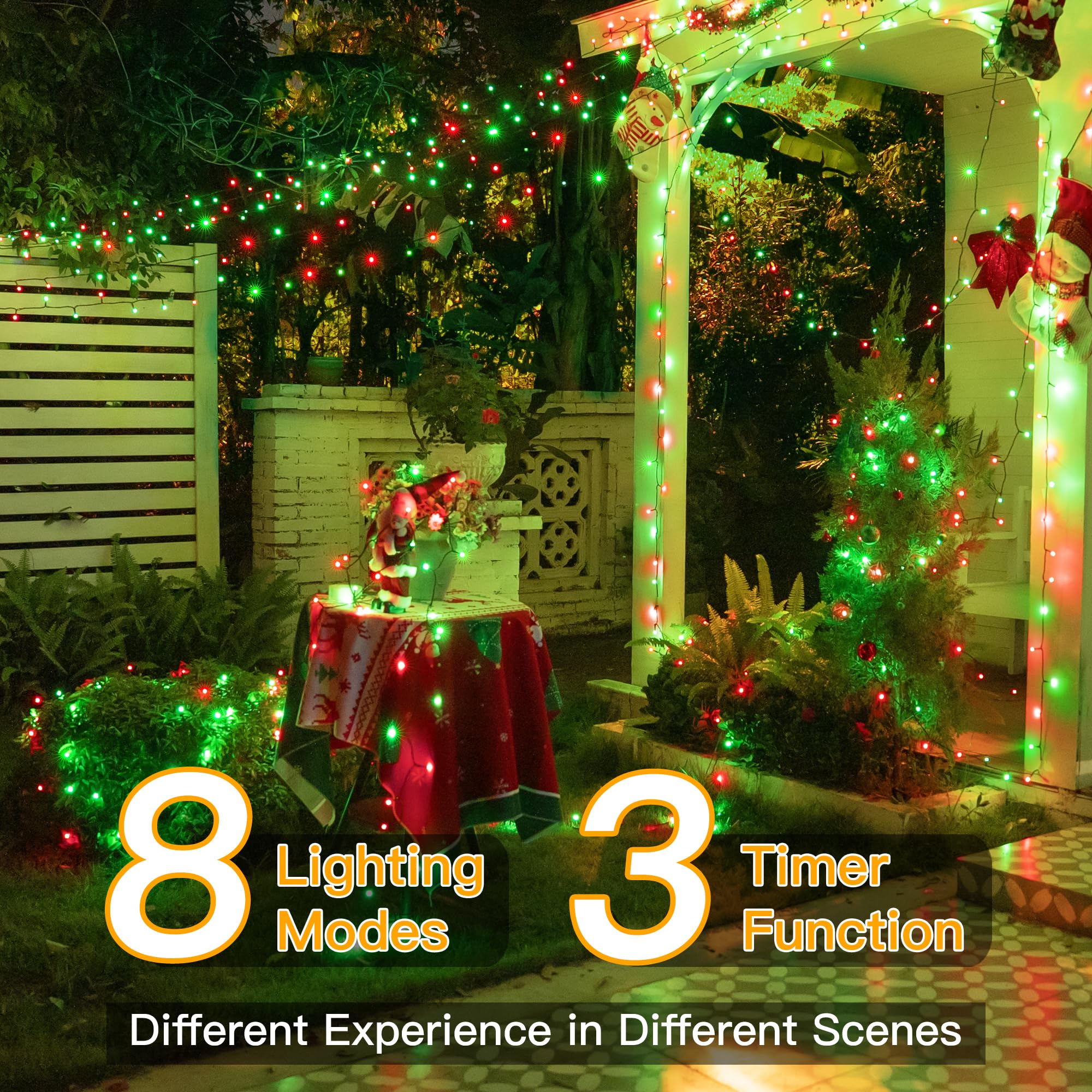 Ollny Christmas Lights, 1000Led 328Ft Long Christmas Tree Lights With 8 Modes Remote Timer Ip44 Waterproof, Outdoor String Light