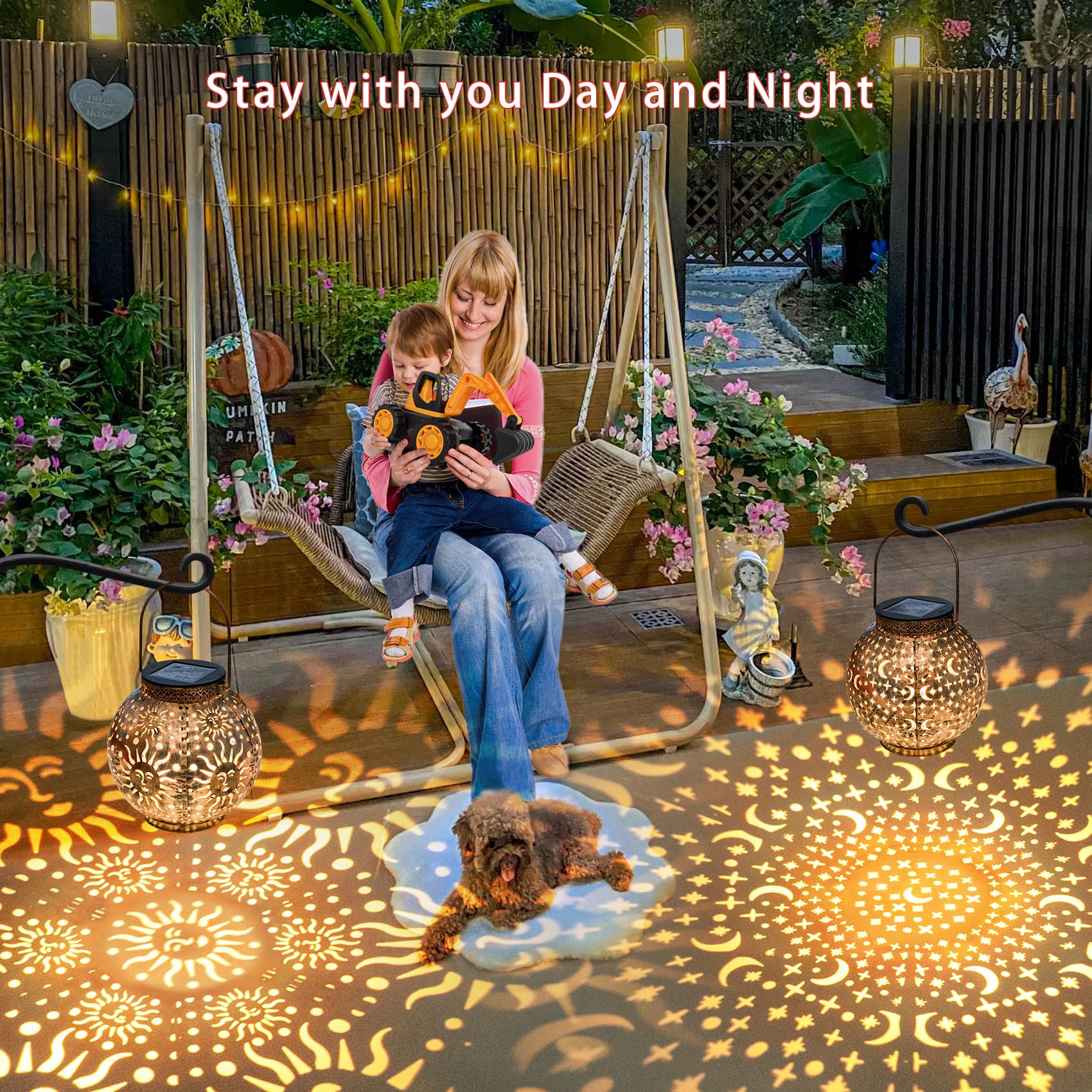 Go2garden 2Pack Solar Garden Lanterns, Decorative Metal, Waterproof, Small, Bronze, Model CW2009MS for Patio, Yard, Table, Pathway