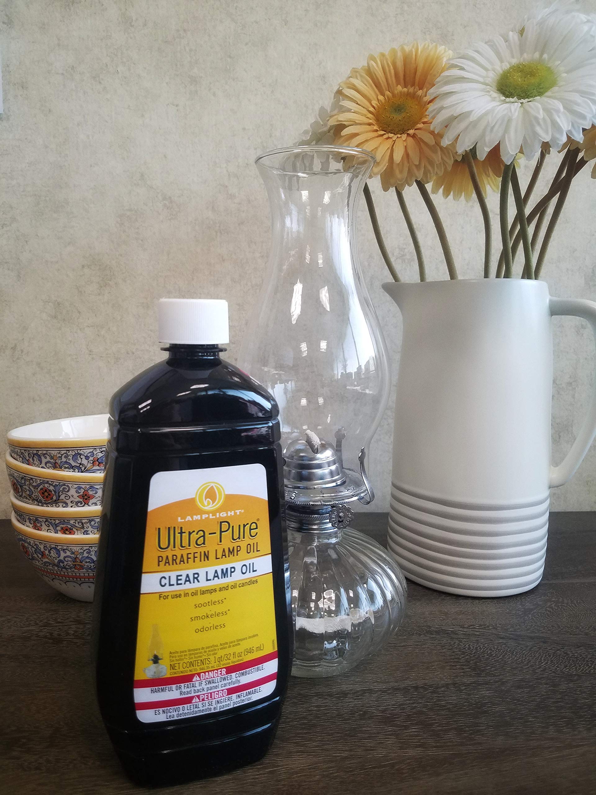 Lamplight Ultra-Pure 32 oz Clear Lamp Oil - Colorless, Ideal for Indoor/Outdoor Use, Clean Burning Fuel for Lamps and Candles