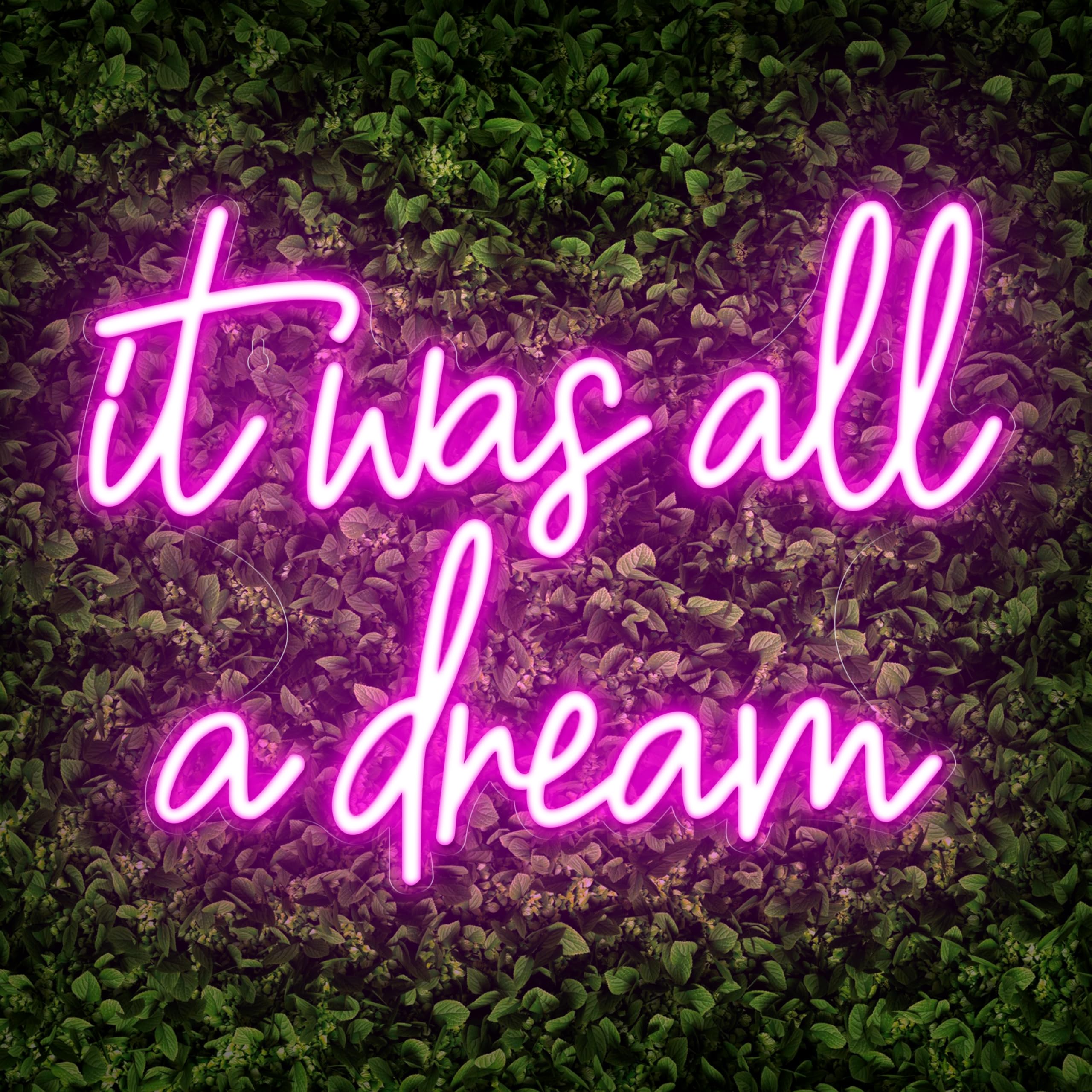 Kavaas Neon Light Sign - "It Was All A Dream" - 16.5" x 12.5", Pink - Aesthetic Decor for Bedroom, Party, Bar, Salon, Bathroom