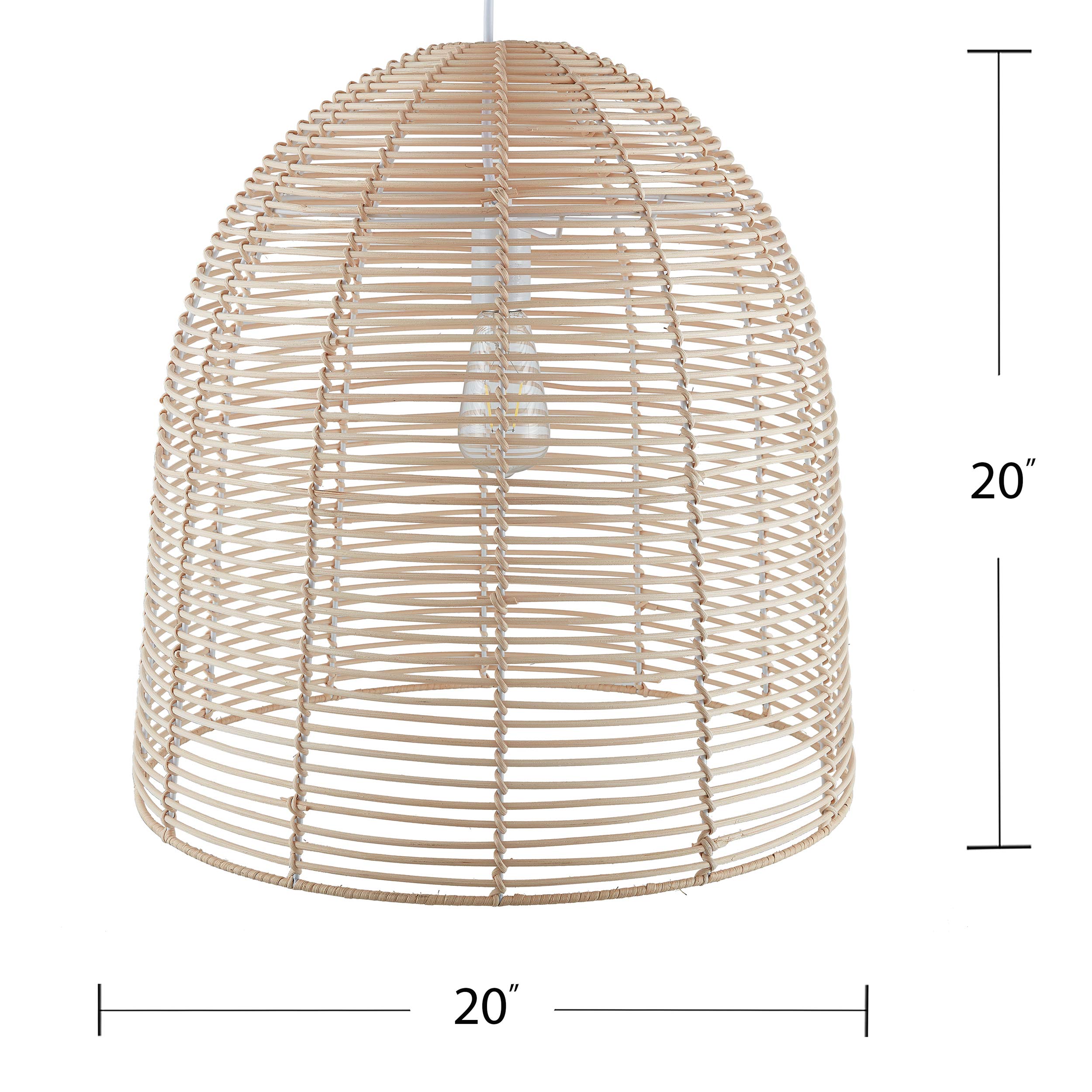 Sei Furniture Natural Rattan Pendant Lamp - Stylish Metal Ceiling Light Fixture