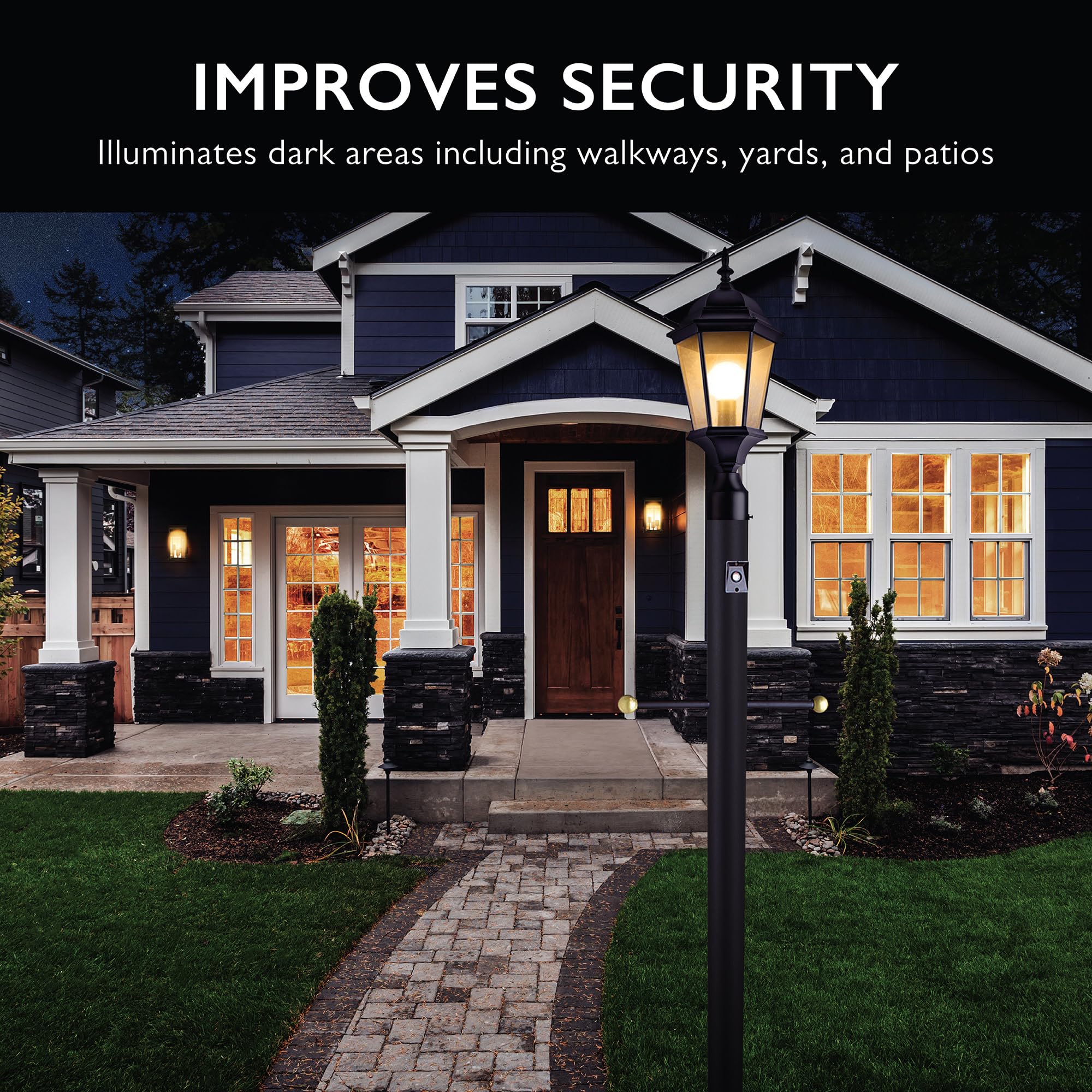 Design House 589192-Tbk Traditional Oak Creek Outdoor Post Top Light With Clear Glass For Driveways And Porches, Textured Black