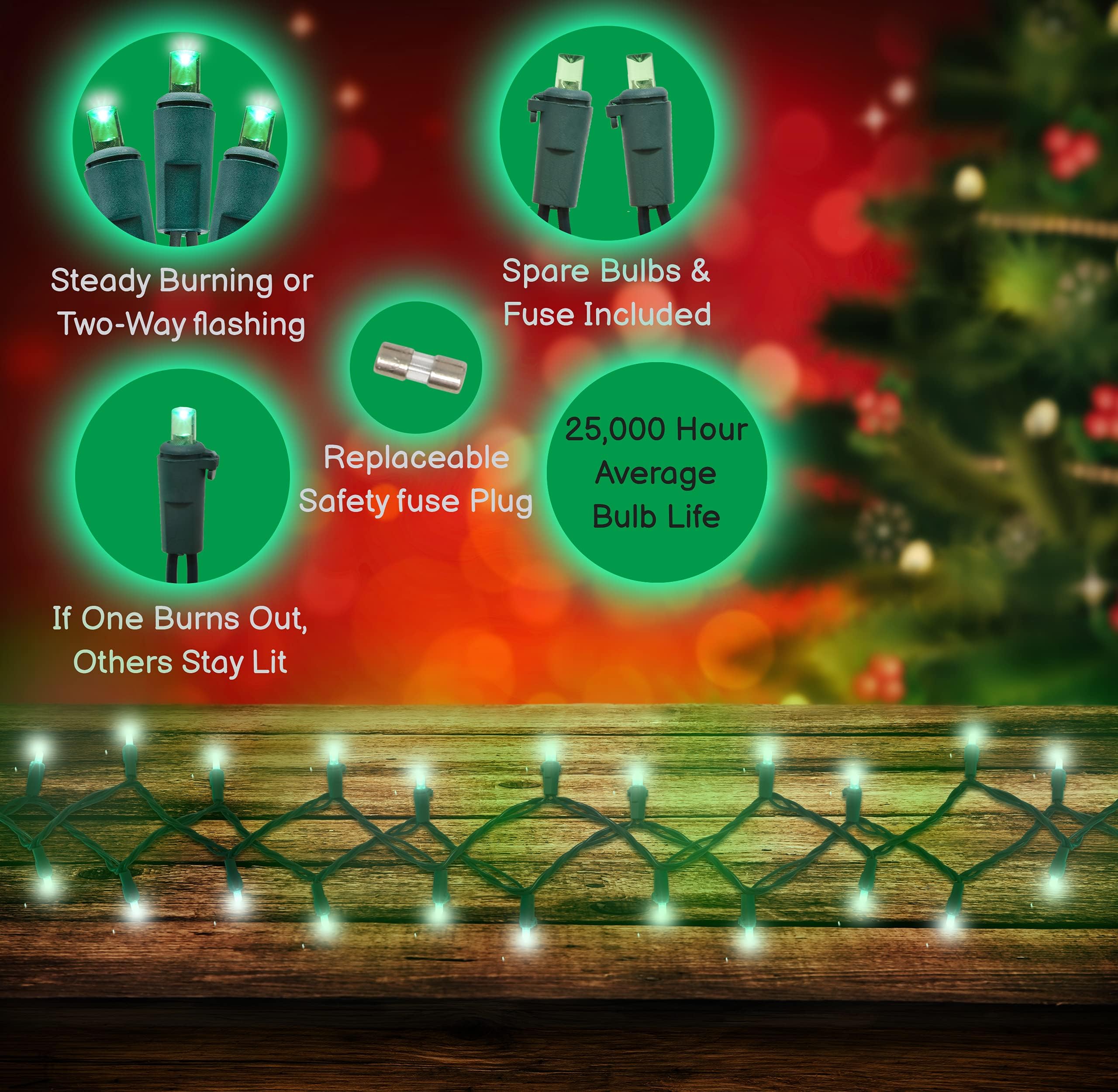Holiday Essence Mini Led Green St. Patrick? Lights Set, 60 5Mm Wide Angle Christmas String Lights Green Wire, Indoor Outdoor D?O