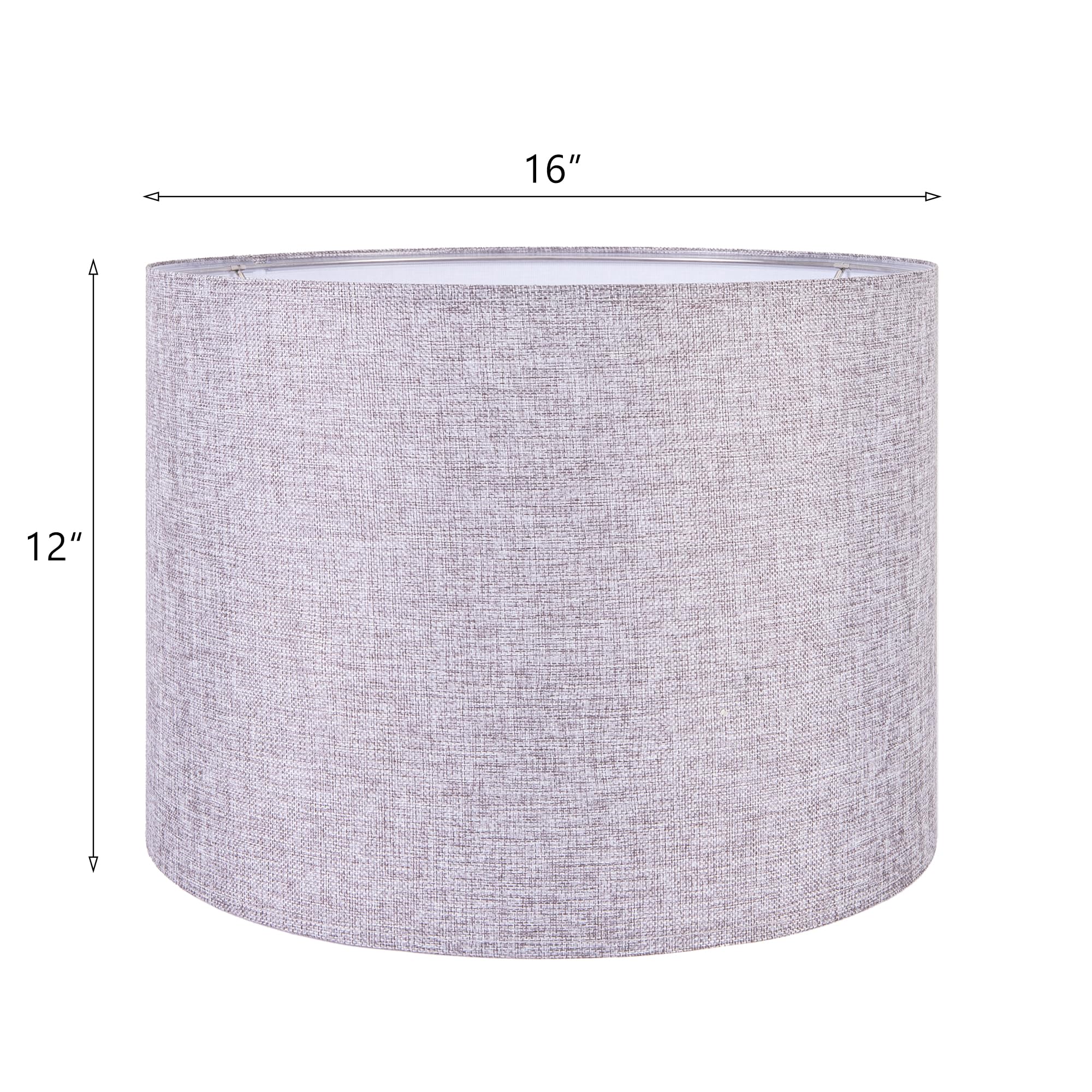 Wellmet 16x16x12 Assembly Required Lampshade for Table Lamp, Bedside Lamp, Floor Lamp, Fabric Drum Lampshade Classic Modern Styl