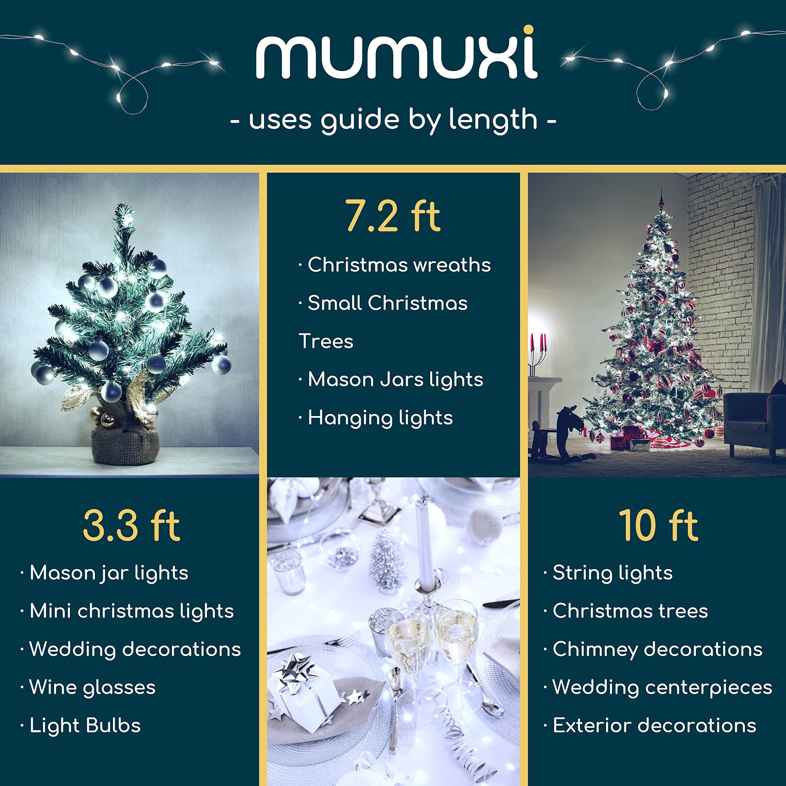Mumuxi 24 Pack 7.2Ft Led Fairy Lights, Battery Operated Mini String Lights, Cool White, Perfect For Weddings, Parties, And Home Decor