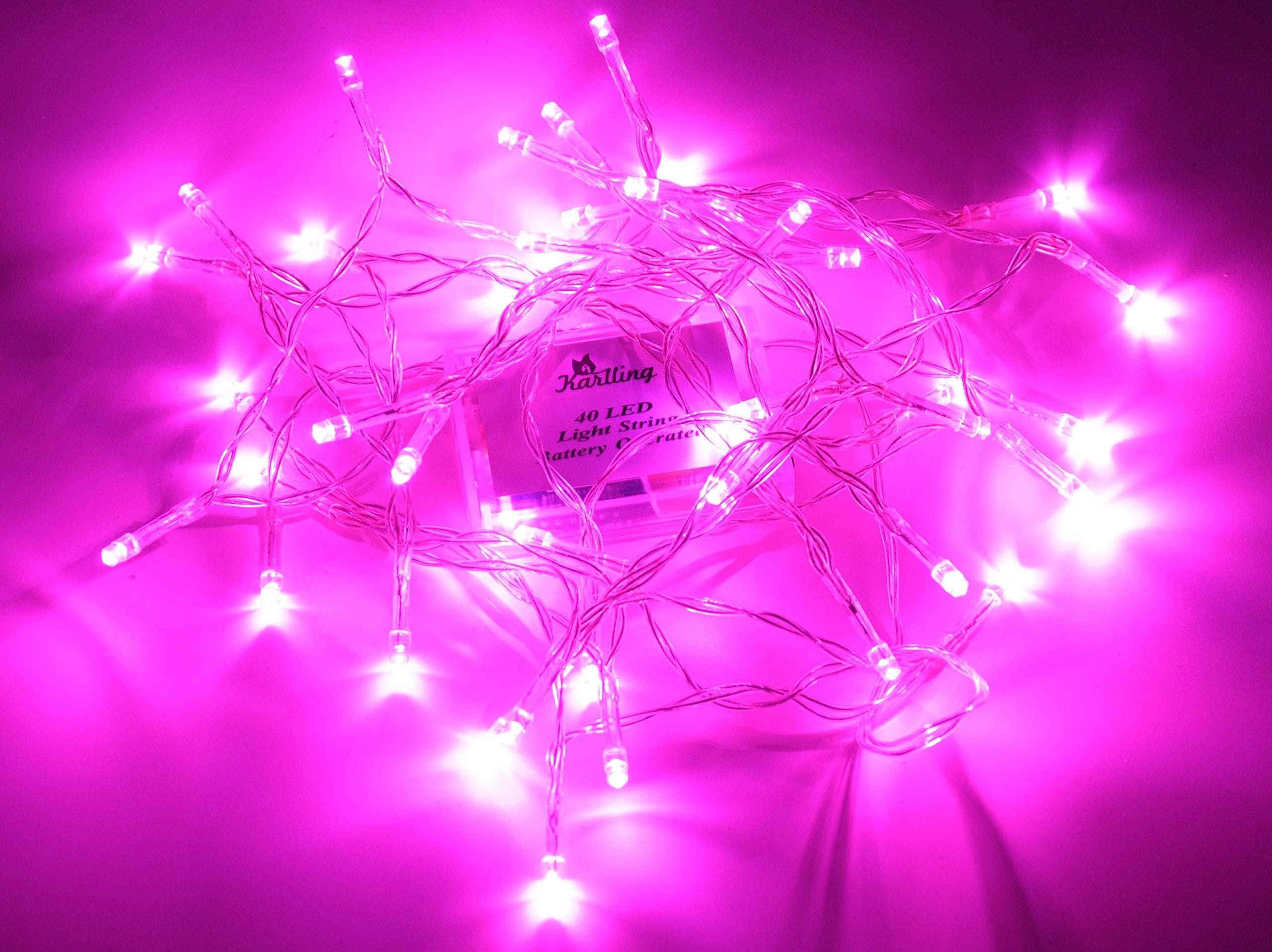 Karlling 40 LED Fairy Light String - Pink, 10 Pack, Wedding & Party Decorations, Model Karlling-80010610_10