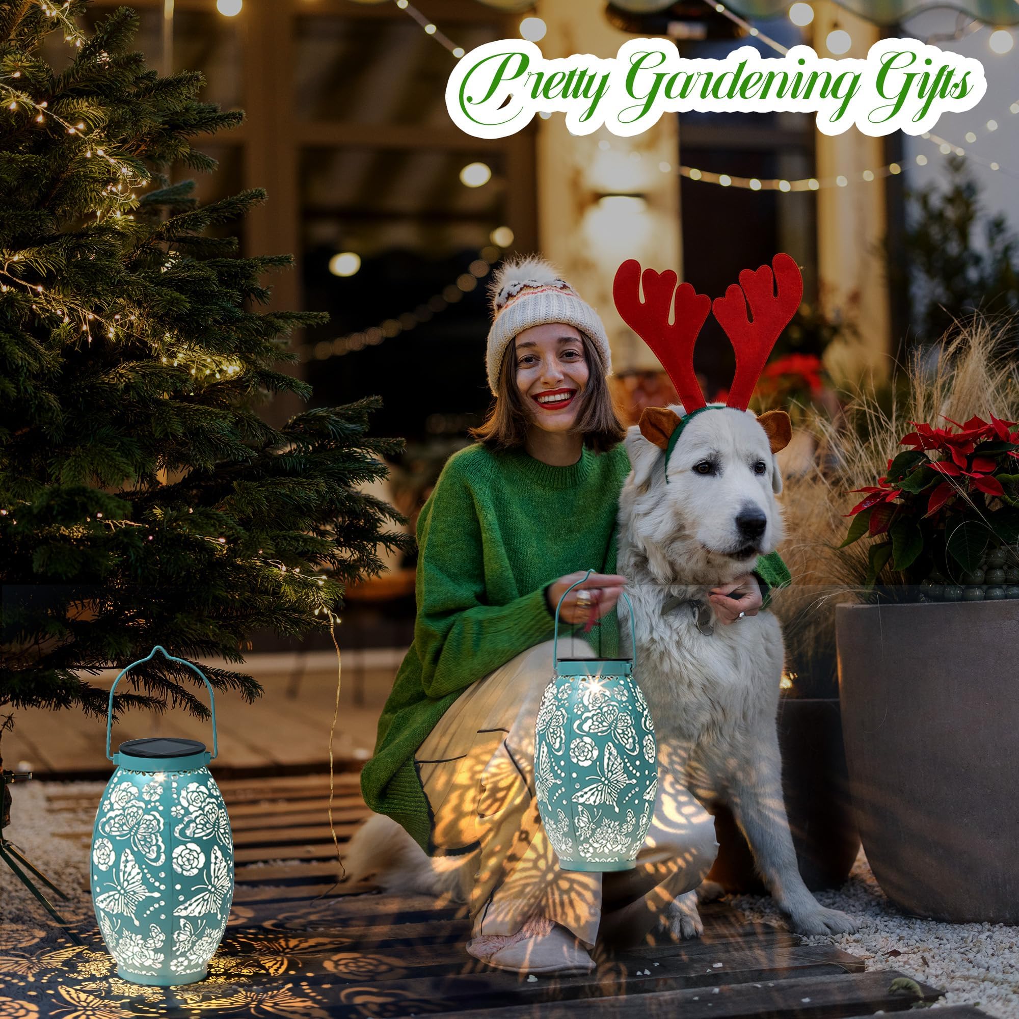 Butterfly Solar Lanterns, Gifts For Women Mom Birthday, Butterfly Decorations For Garden Patio Yard Porch Decor, Hanging Solar Lanterns, Big Metal Butterfly Solar Lights Outdoor Waterproof