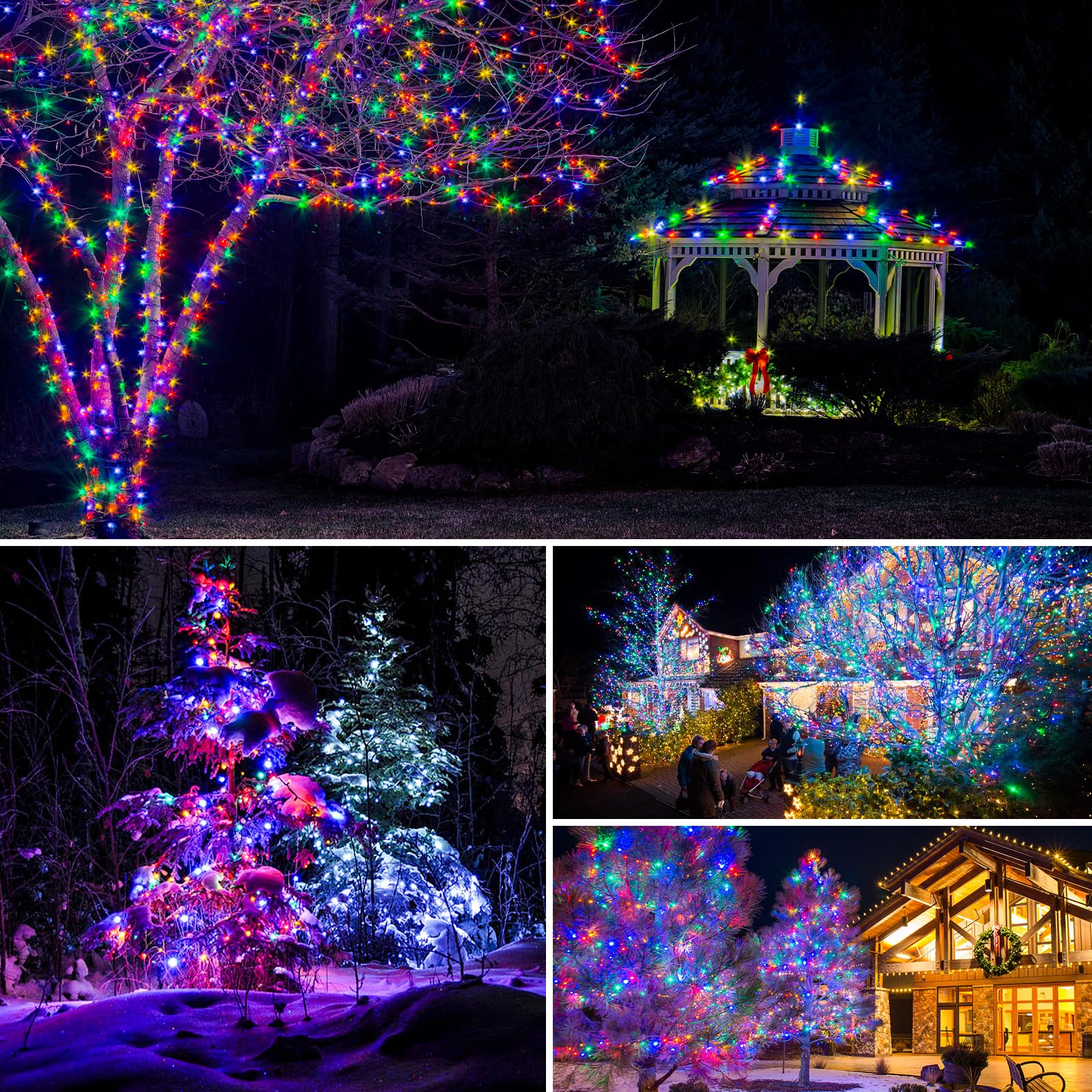 4 Pack Solar String Lights For Outside - 320Led 132Ft Solar Fairy Lights Outdoor Waterproof 8 Modes, Copper Wire Solar Powered T