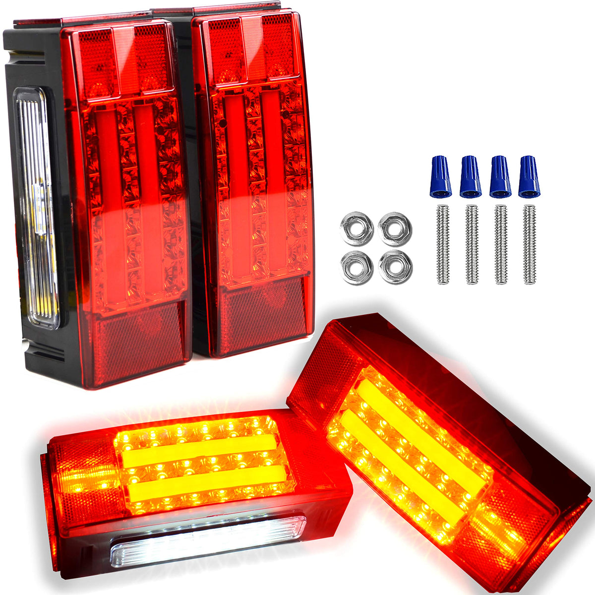 Wellmax Led Trailer Lights, Led Boat Trailer Lights Submersible, 12V Utility Marine Trailer Light Waterproof And Dot Approved