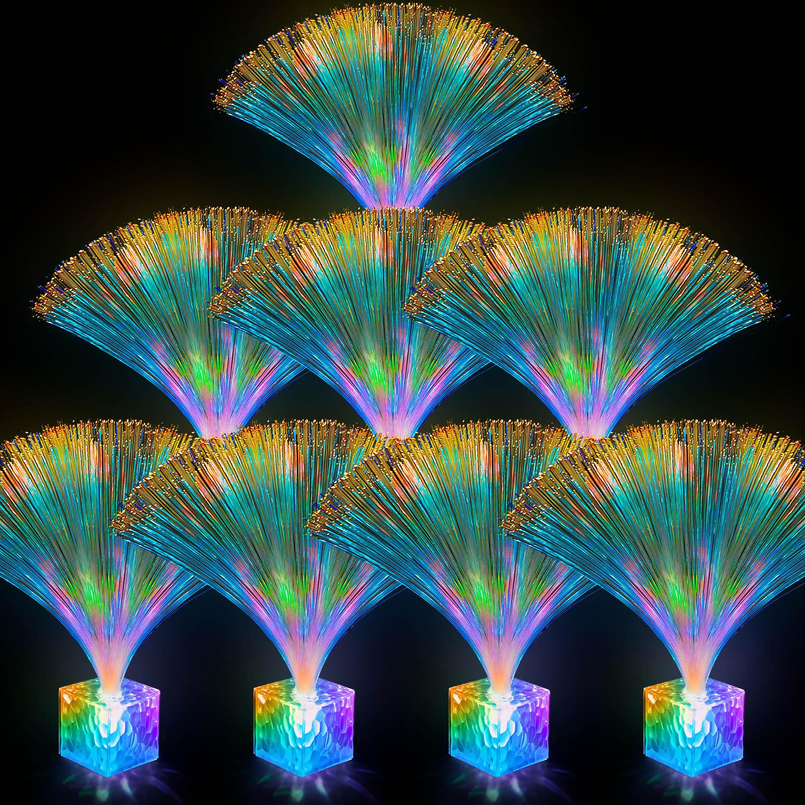 Amylove 30 Pcs Mini Fiber Optic Lamp Bulk LED Light Color Changing Table Centerpiece Glow in The Dark Party Favors Supplies for 