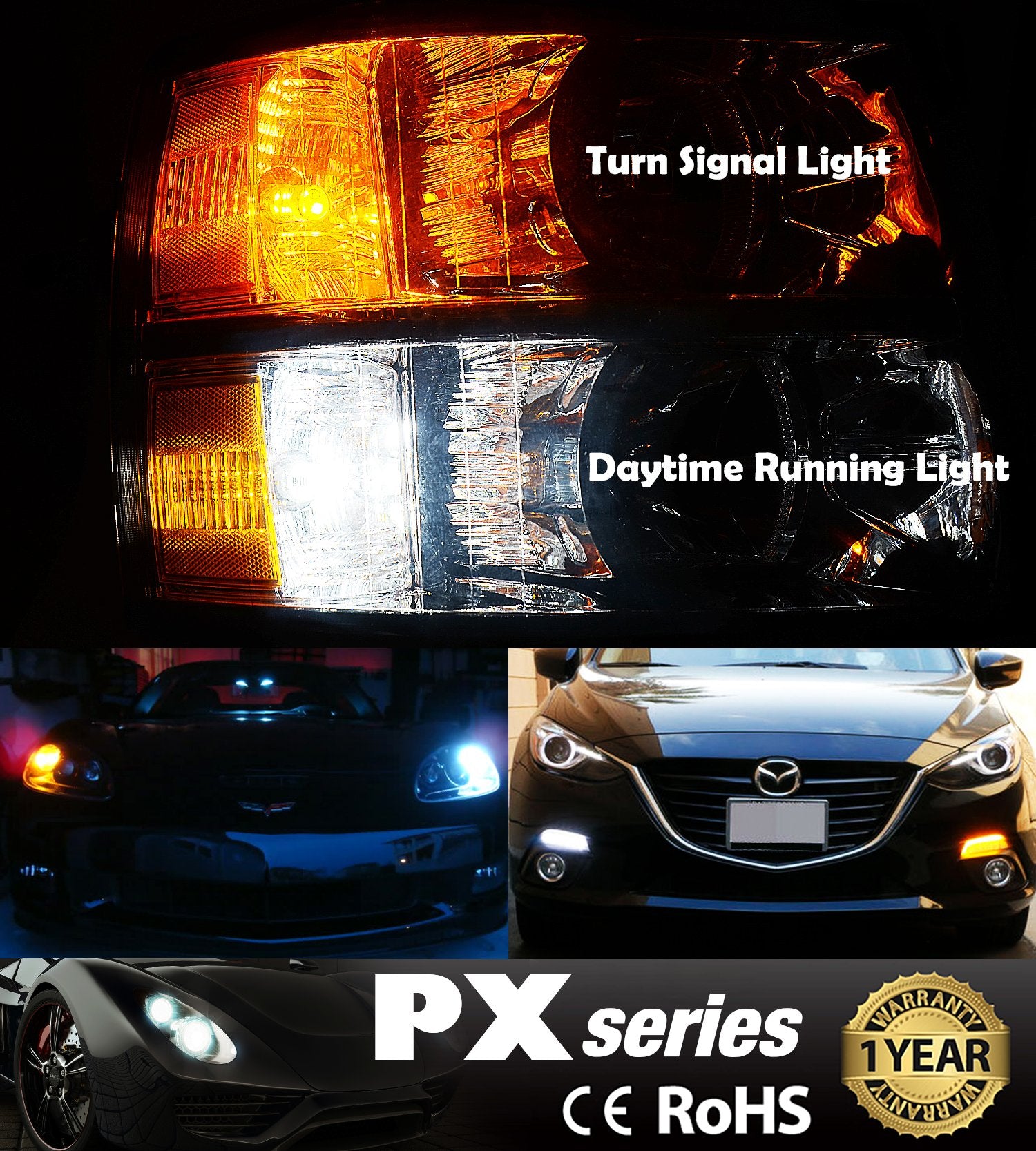 Jdm Astar Extremely Bright Px Chipsets White/Yellow 3157 3155 3457 4157 Switchback Led Bulbs For Turn Signal Lights
