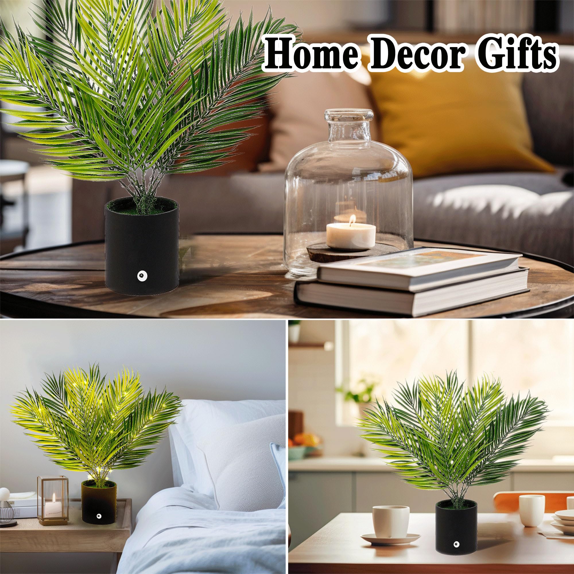 Hibeauti Artificial Areca Palm Led Night Light For Womens Gifts, For Womens Mom Wife Friends Her Christmas Birthday Gifts, Perfe