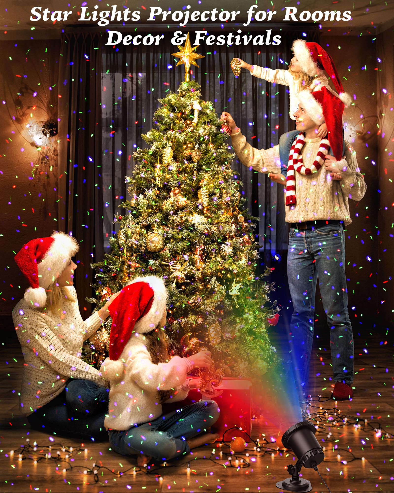 Christmas Laser Lights Projector Outdoor, Airivo 3 Color Motion Firefly Lights Projector, Moving Red, Green And Blue Star Lights