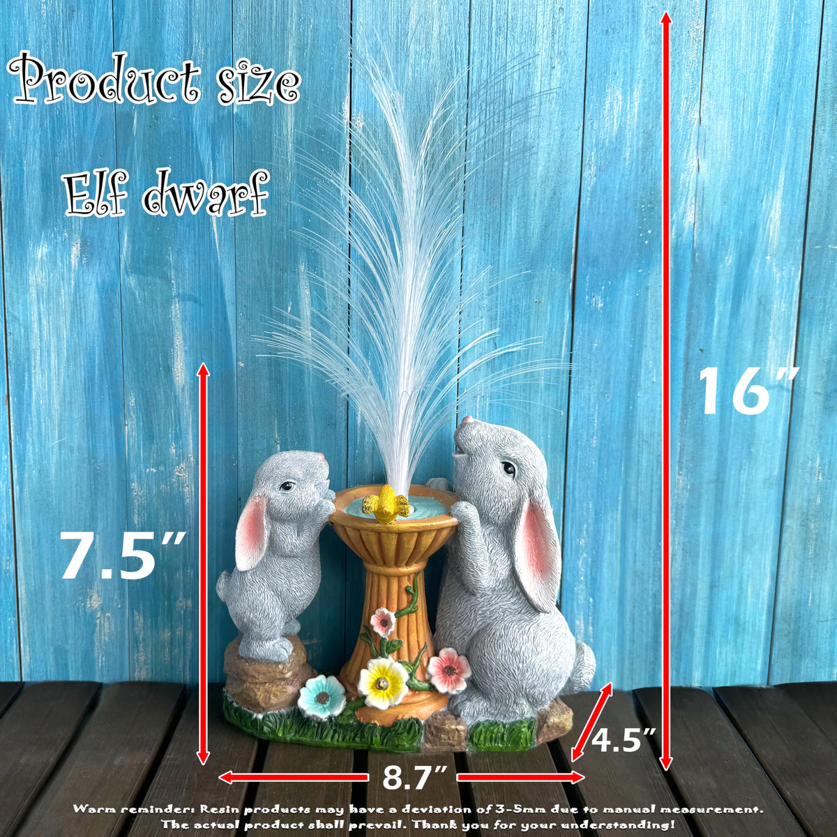 Rctticuu Solar Rabbit Garden Statues Outdoor Decor With Led Lights Res ...