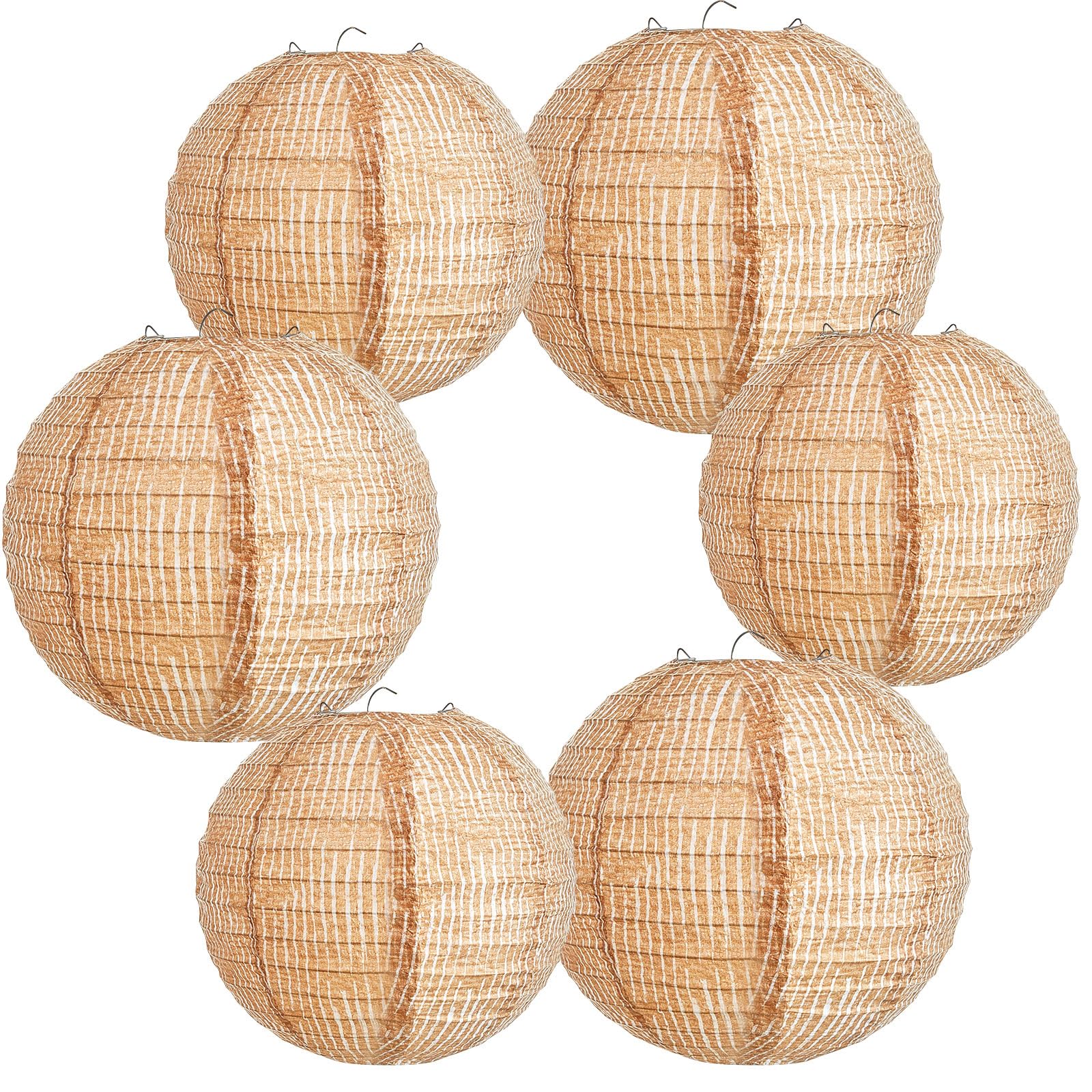 Hortsun 6 Pcs Print Burlap Paper Lanterns Round Chinese Paper Lanterns Farmhouse Boho Classroom Decor Home Sweet Classroom Birth