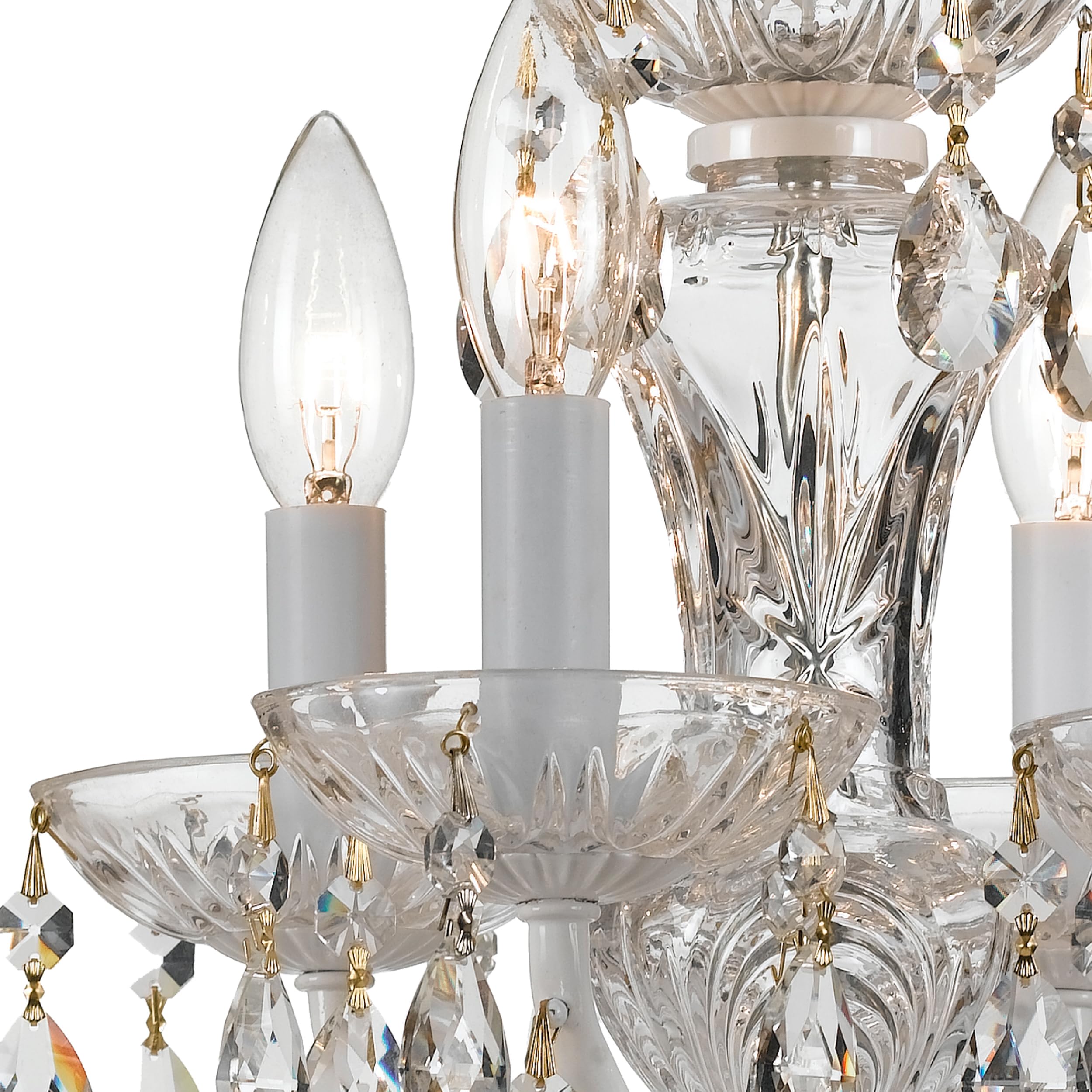 Crystorama Traditional Mini Chandelier 4 Light Hand Cut Crystal Wet White Model 5534-WW-CL-MWP