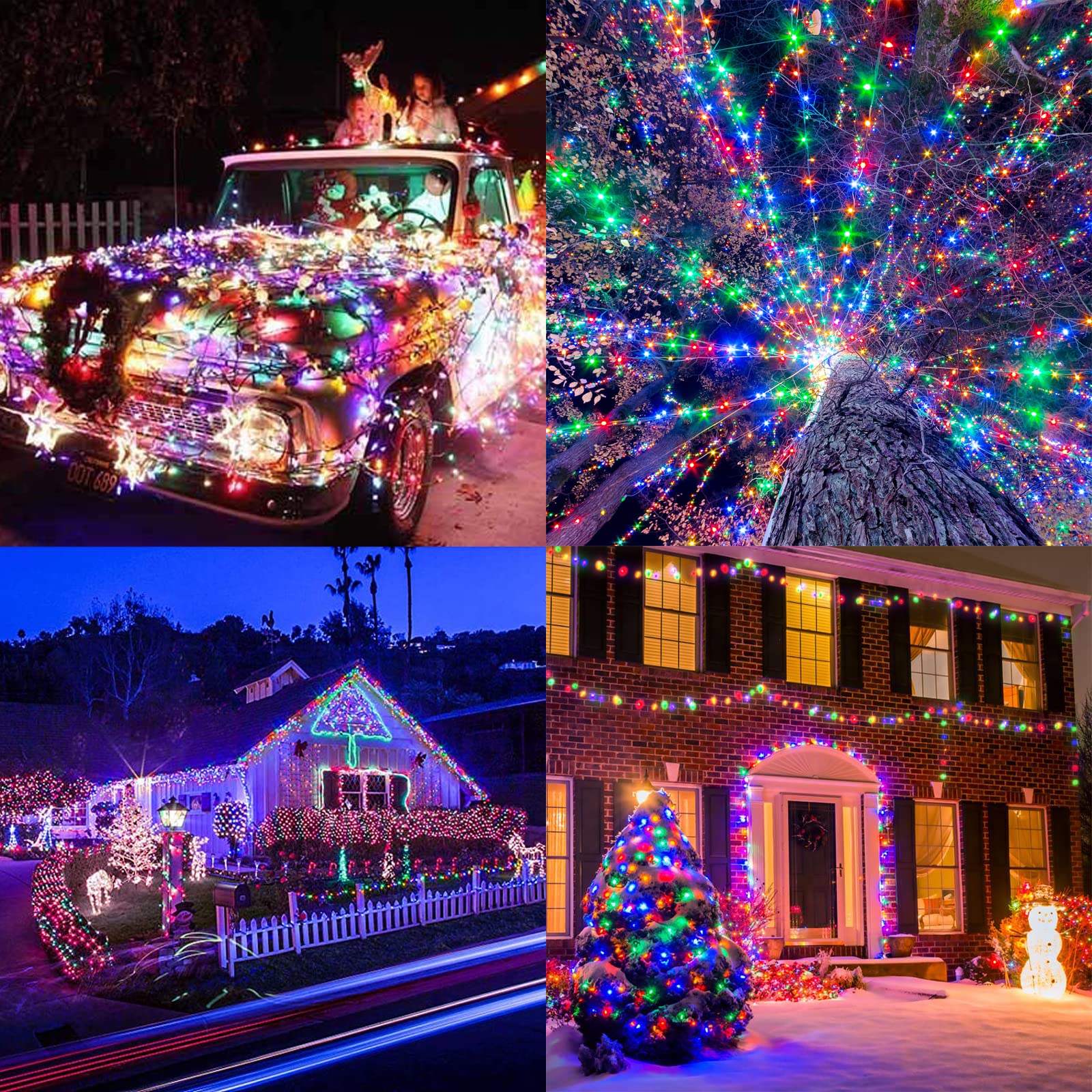 175Ft Christmas Lights Outdoor, 500 Led Christmas String Lights With 8 Modes, Timer, Waterproof Fairy Twinkle Lights For Christmas Party, Garden, Wedding, Holiday, Xmas Tree Decorations (Multicolor)