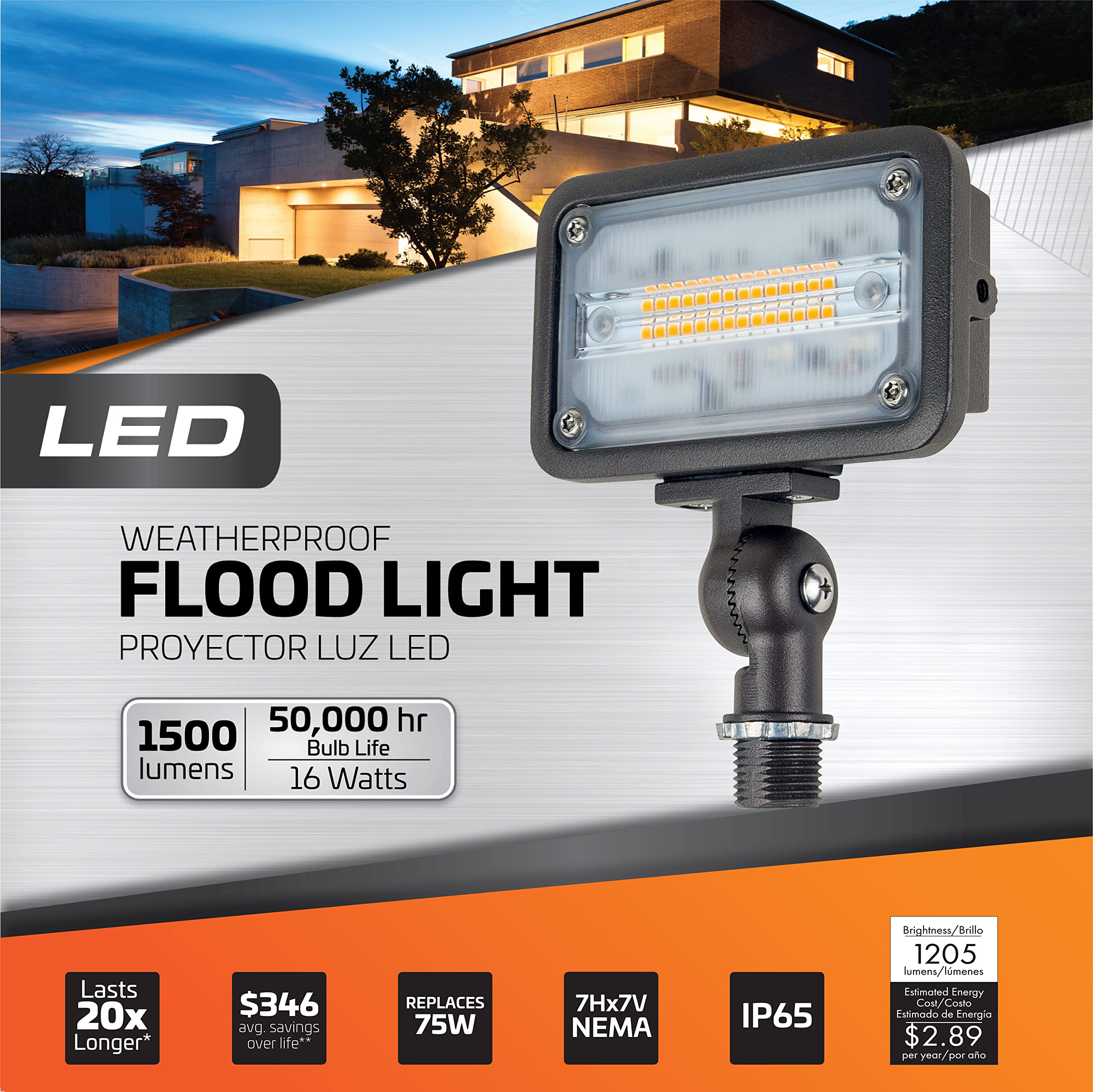 Newhouse Lighting WW15BRZ 16W LED Outdoor Wall Wash Flood Light, 1500 Lumens, 3000K Warm White, Bronze, Weatherproof, 1-Pack