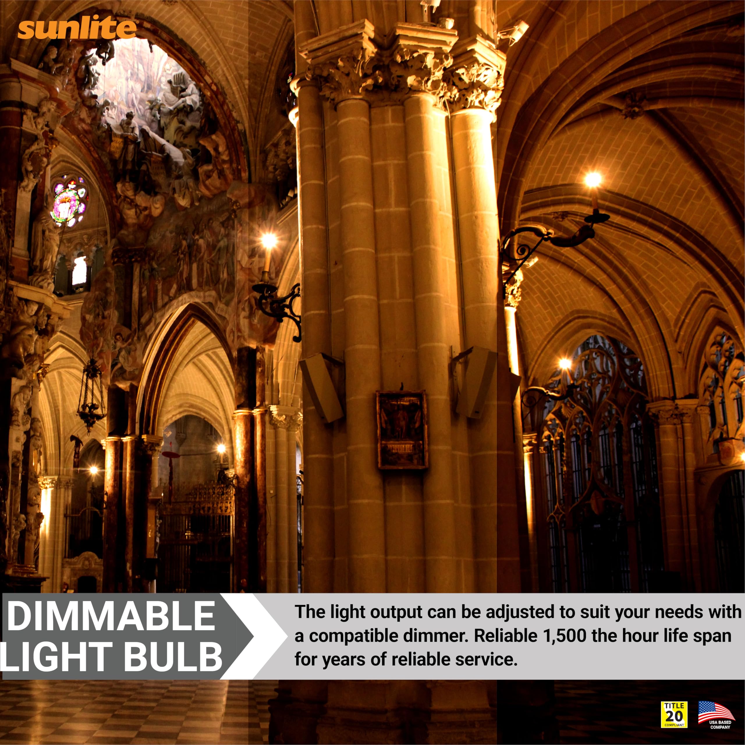 Sunlite G11 Globe Incandescent Light Bulbs, 10 Watts, 65 Lumens, Candelabra E12 Screw, 120 Volt, Dimmable, Title-20 Compliant, 2