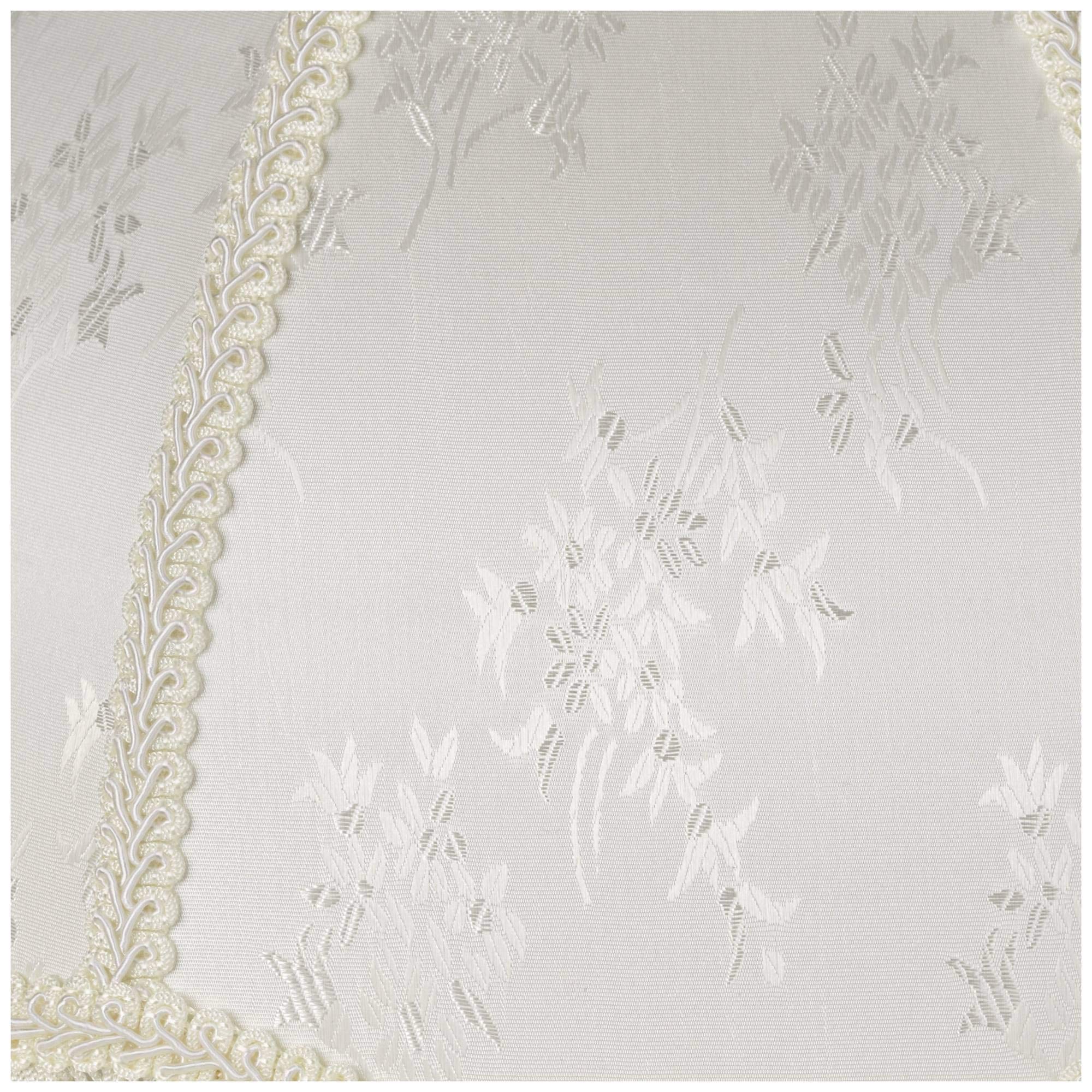 6&quot; Top X 17&quot; Bottom X 11&quot; High X 12&quot; Slant Lamp Shade Replacement Large Cream White Dome Traditional Fabric Fringe Floral Scalloped Spider Harp Finial - Springcrest