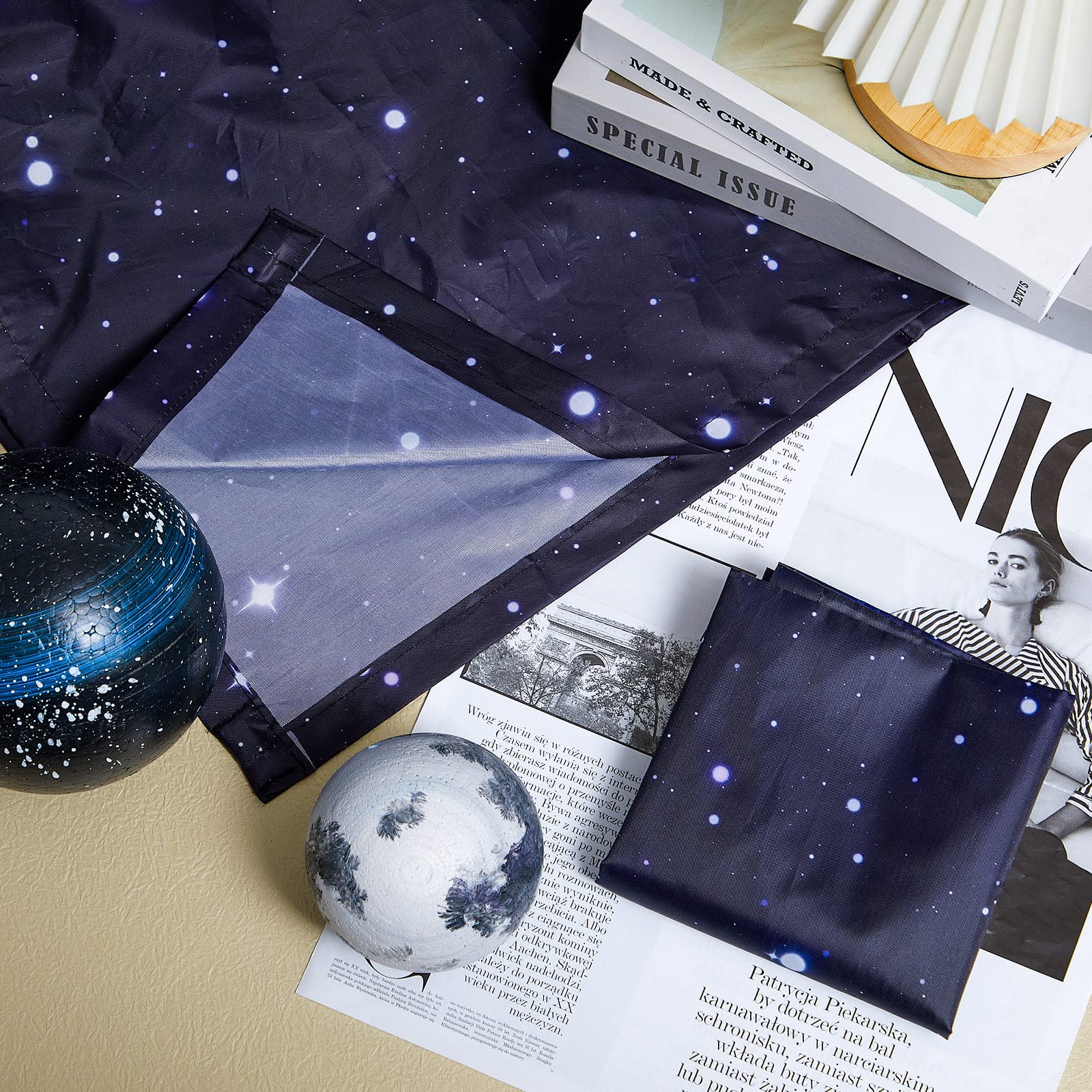 Patelai Fluorescent Light Cover, 4 x 2 Feet, Flame Retardant Fabric, Model PT-Patelai-2654, Magnetic with 10 Magnets, Starry