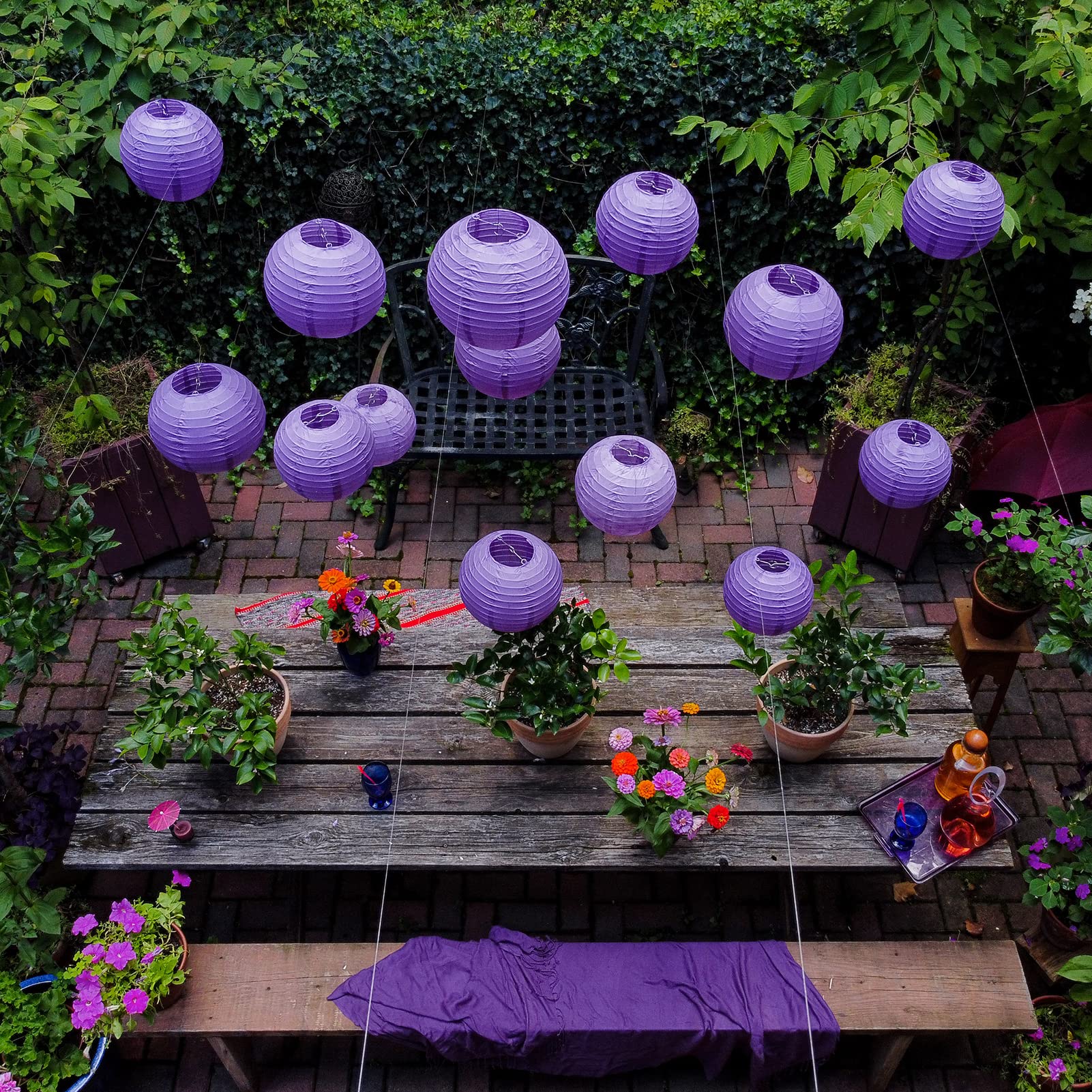 Purple Paper Lanterns - 25 Piece Set - Purple Party Decorations For Birthdays, Weddings And Special Occasions By Avoseta