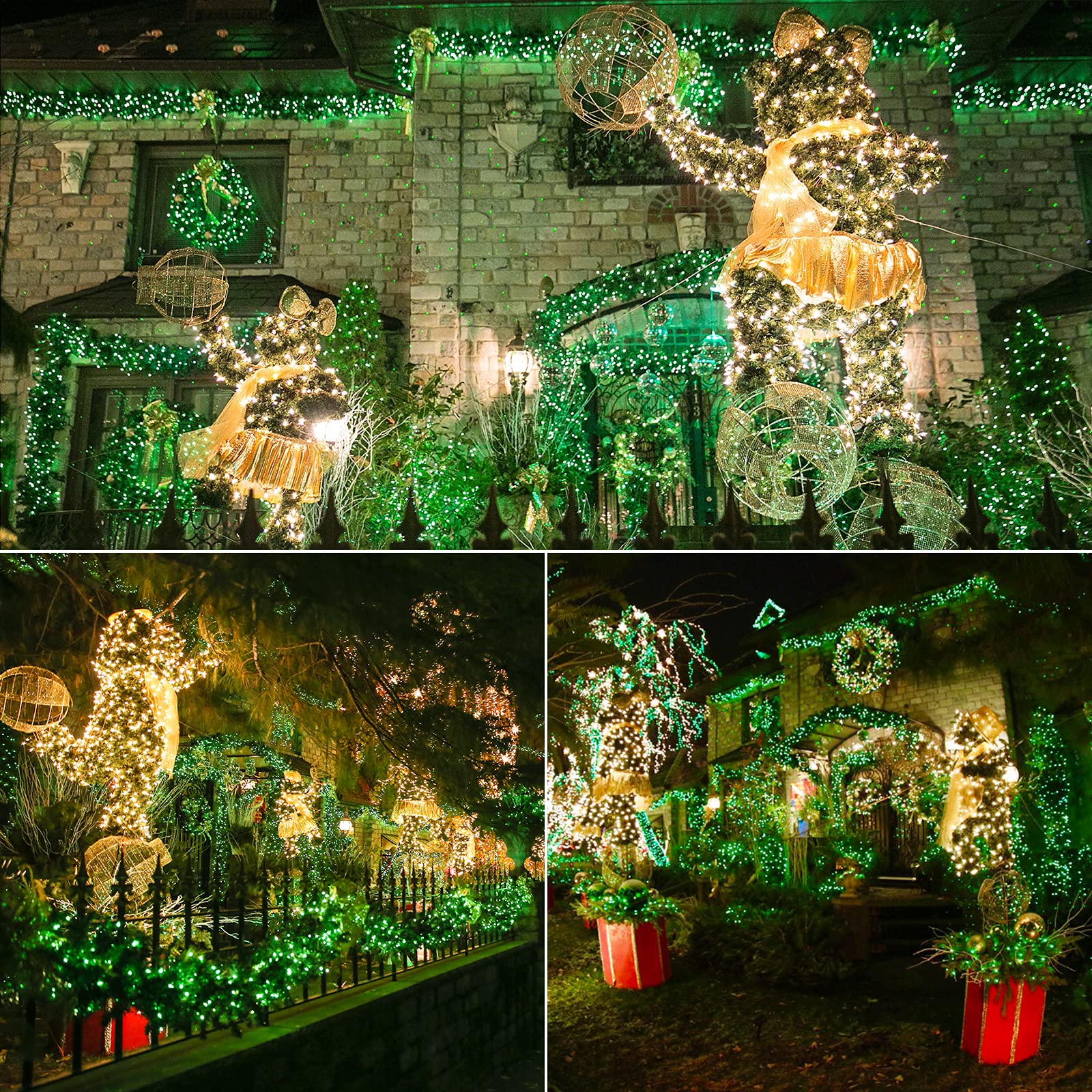 Brizled 33ft Green Christmas Lights, 100 LED Wide Angle, UL Certified, Model I3-100-4, Indoor/Outdoor String Lights