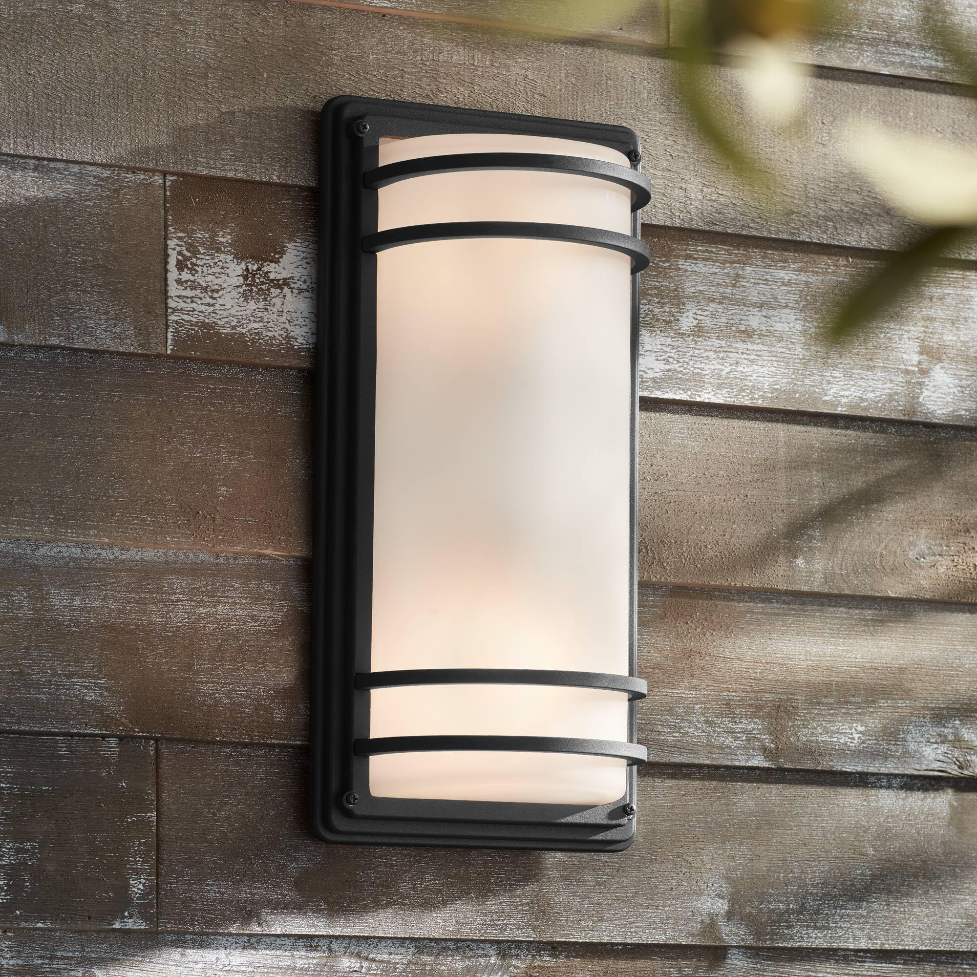 John Timberland Habitat 16 High Modern Industrial Outdoor Wall Sconce Light Fixture Mount Porch House Exterior Outside Cylinder 