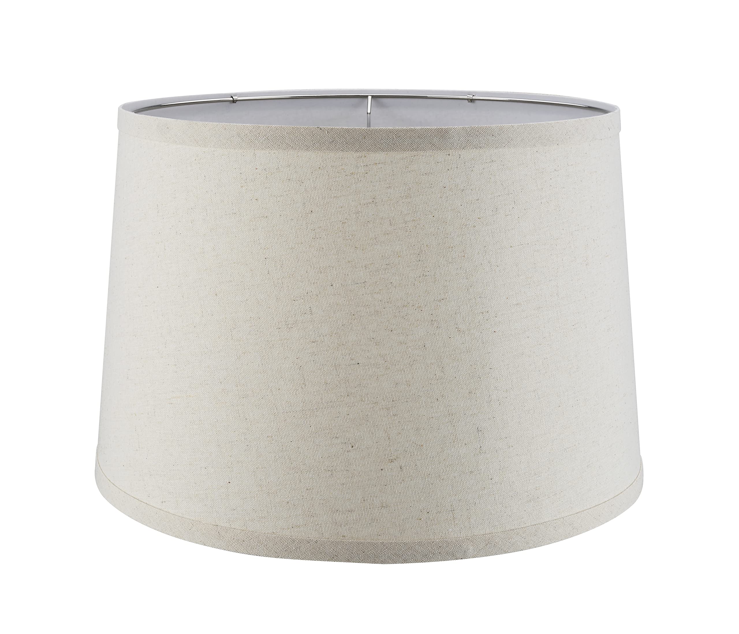 Aspen Creative 38026, Collapsible Empire Transitional Spider Shade, 13 Top x 15 Bottom x 10 Slant, Oatmeal Linen