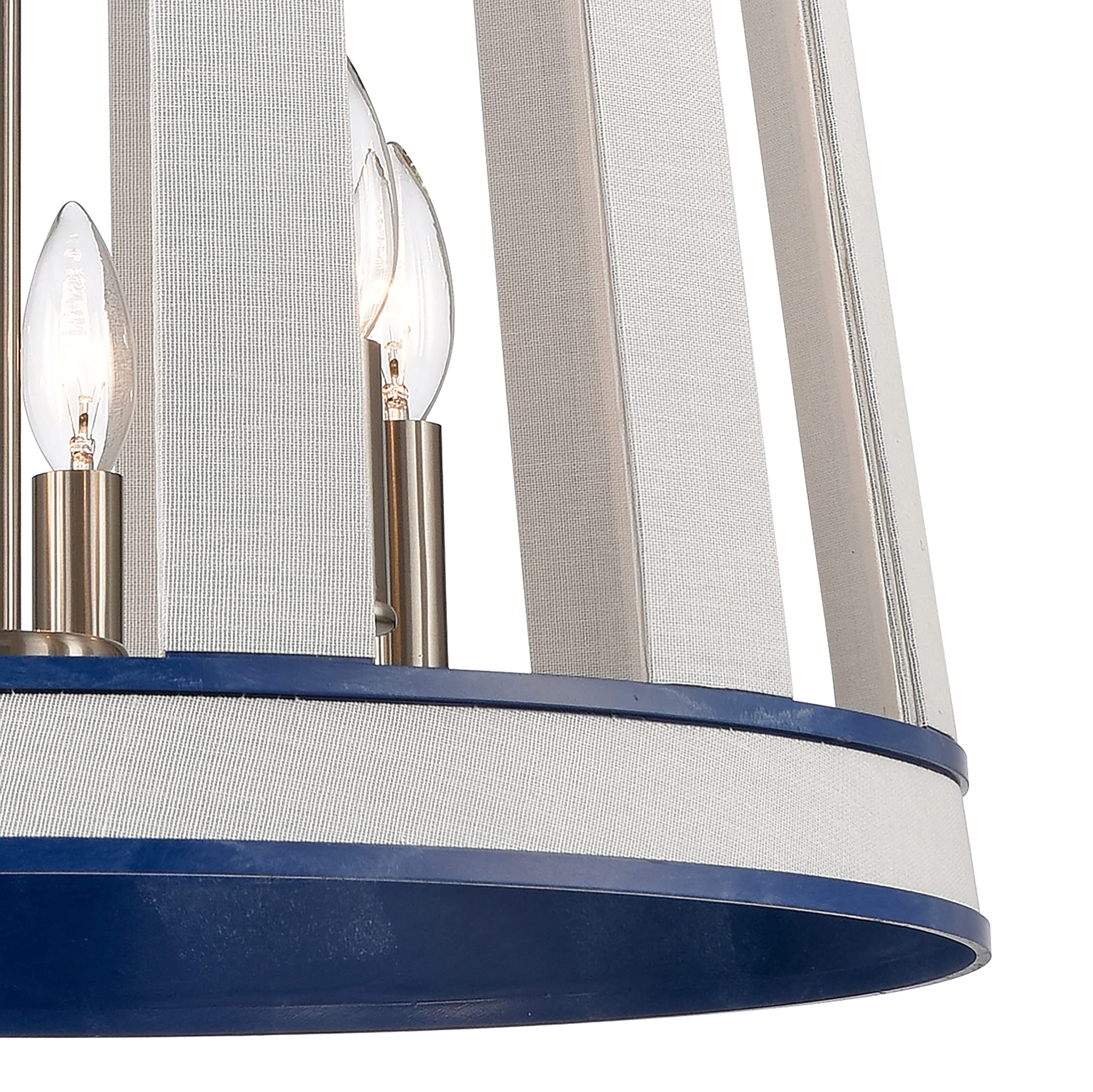 Elk Home Ocean Blue Burlap 6-Light Pendant, Metal Shade, Transitional Style, 20W X 20D X 16