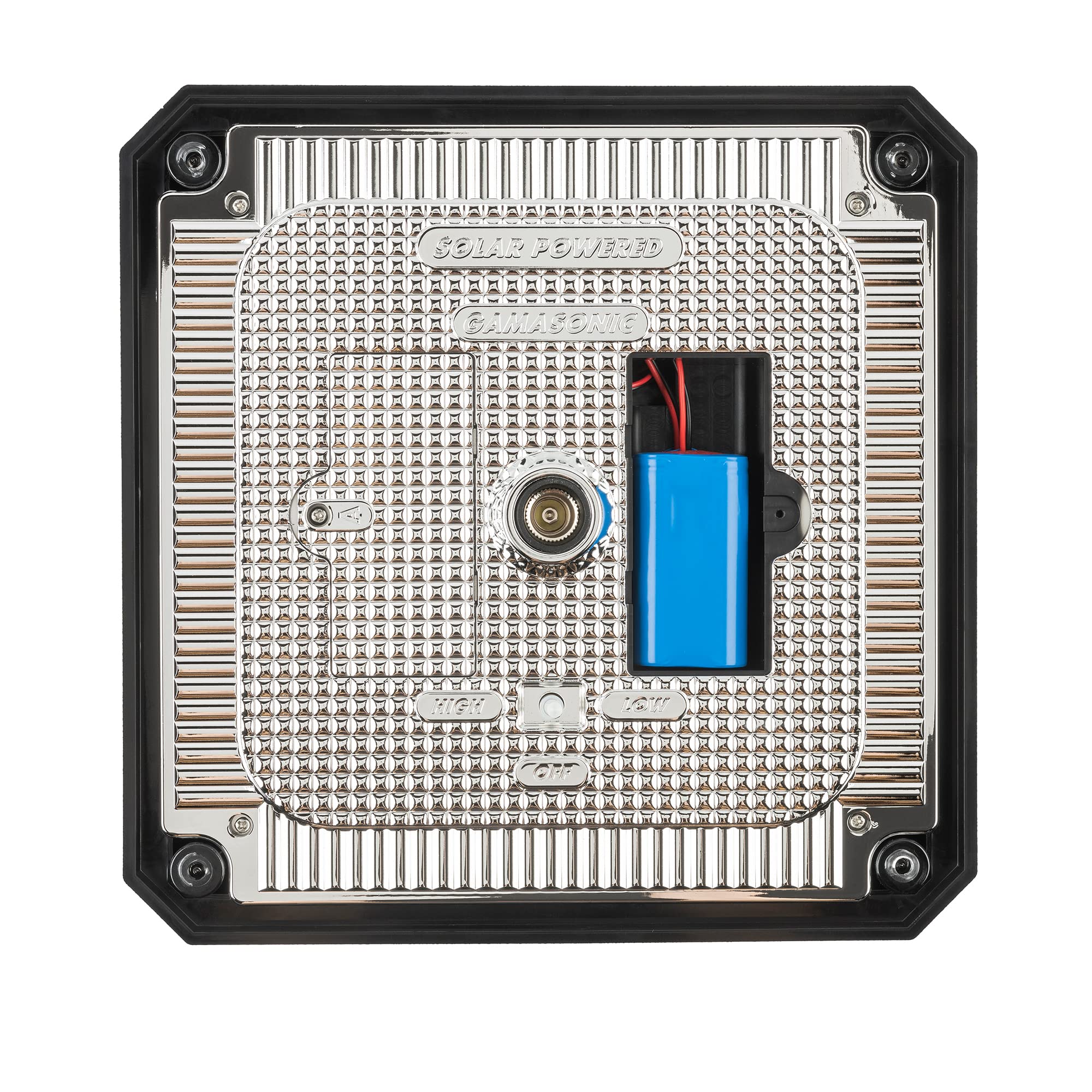 Gama Sonic Imperial Ii Outdoor Post Light, 2700K Warm White, Black Resin, Clear Lens, 3 Fitter, Model 96B50012