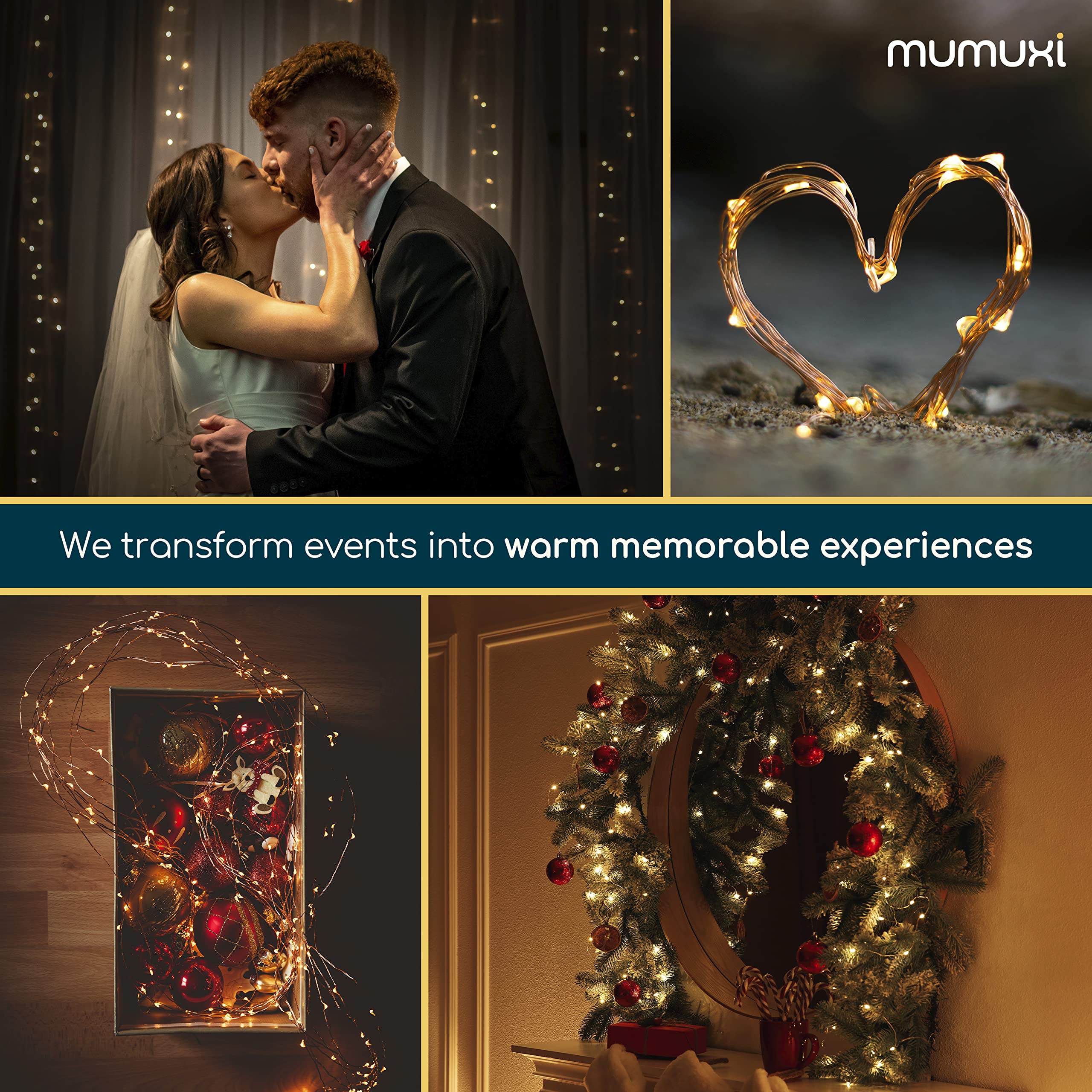 Mumuxi 24 Pack 7.2Ft Warm White Battery Operated Fairy Lights, 20 Mini Led Copper Wire String Lights For Weddings & Home Decor
