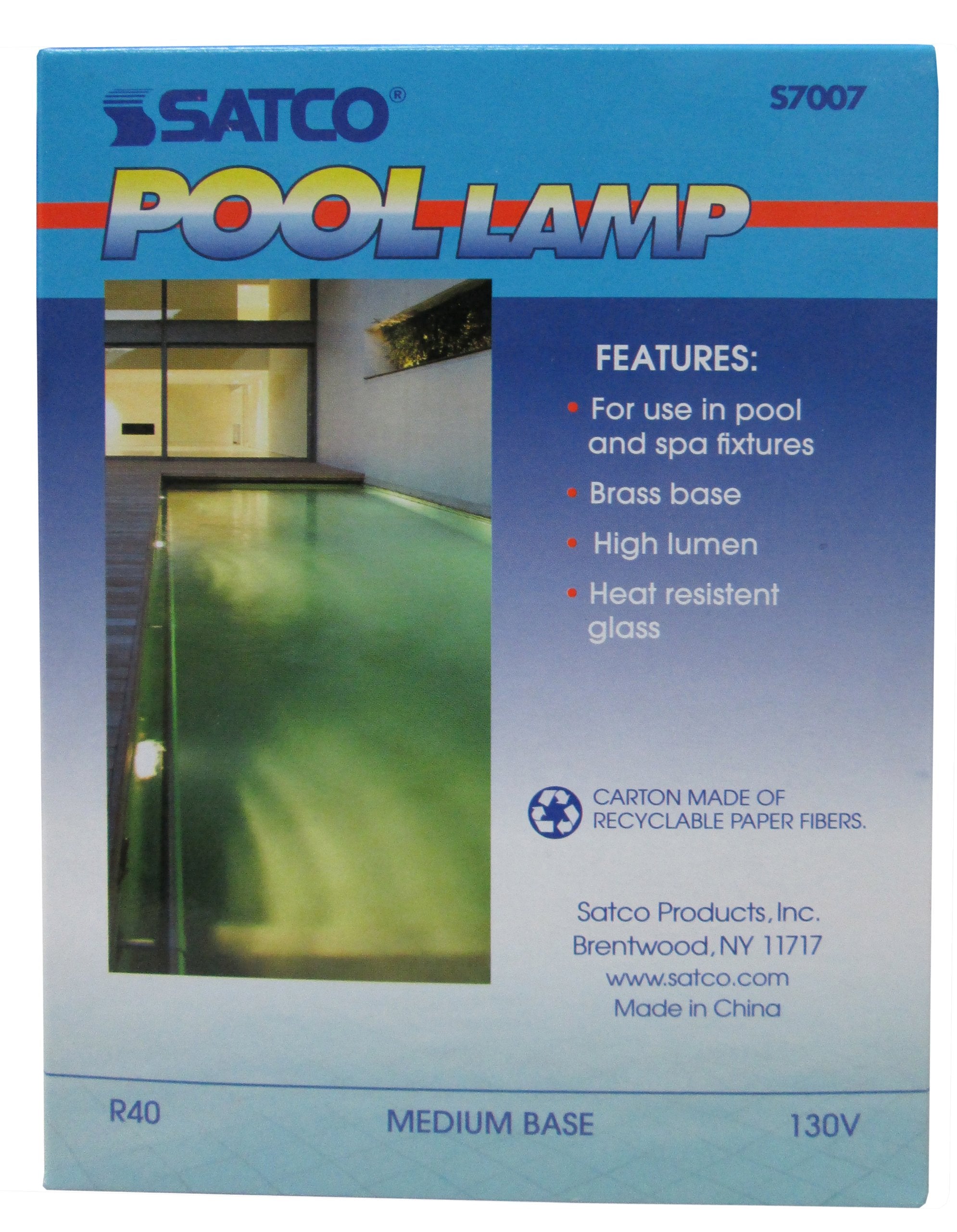 Satco 7007 Pool And Spa Bulb 500W 130V, Frosted