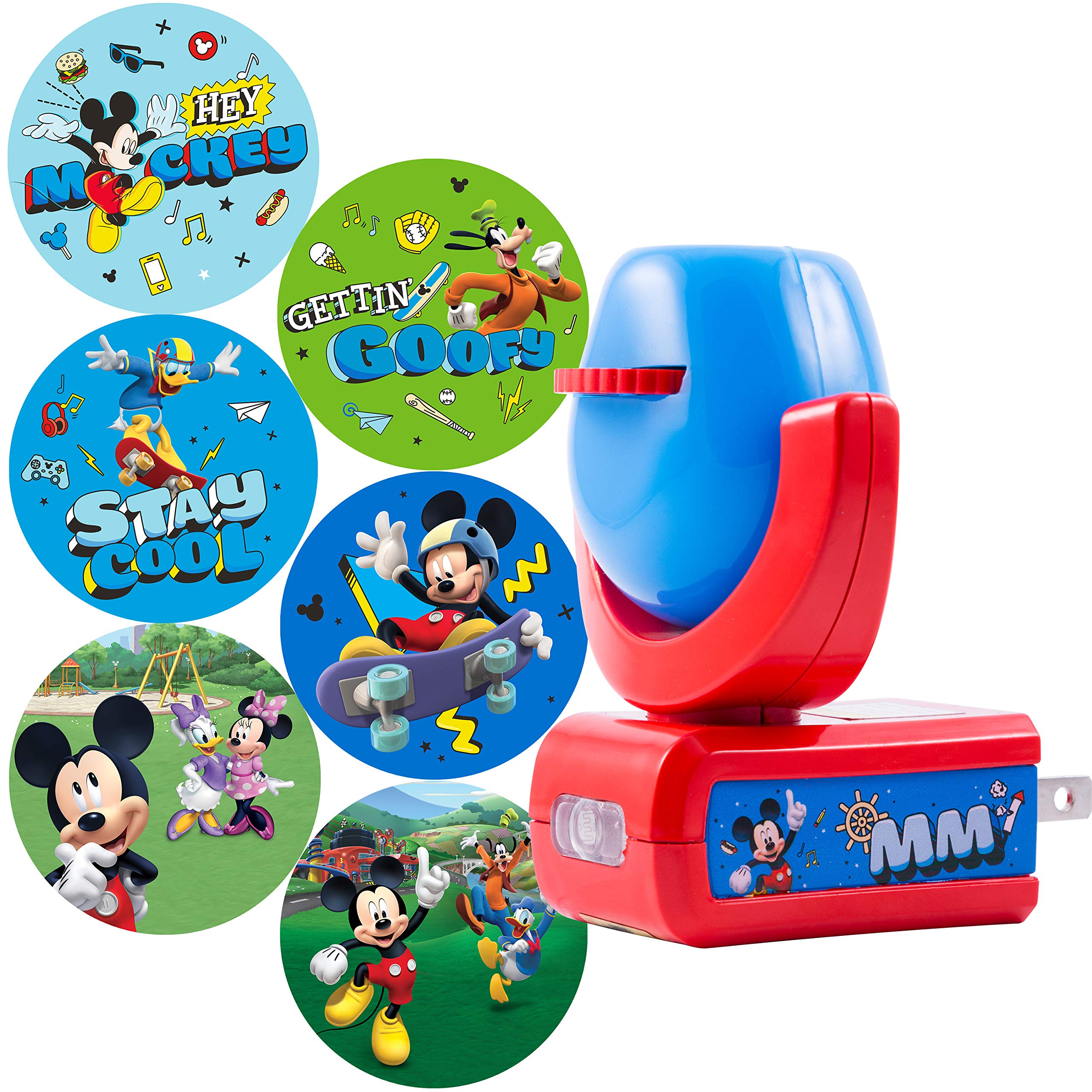 Projectables Disney Mickey And The Roadster Racers Led Kids Night Light, Projector, Plug-In, Dusk To Dawn Sensor, For Hallway, B