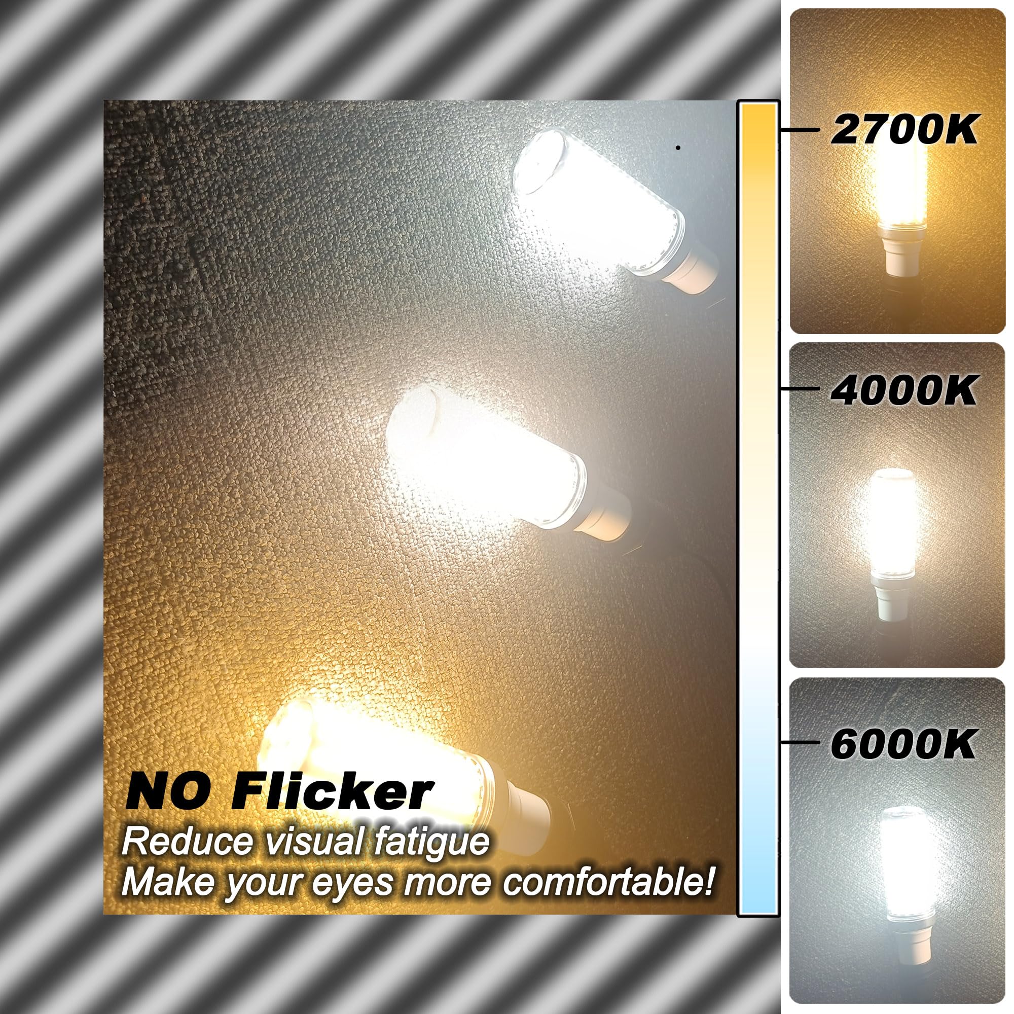 Big 1.77X 5.9 Inch E26 Led Corn Light Bulb 200W Equivalent 3000 Lm 6000K Cool Daylight Bright,20W E27 Medium Base Non-Dimmable C