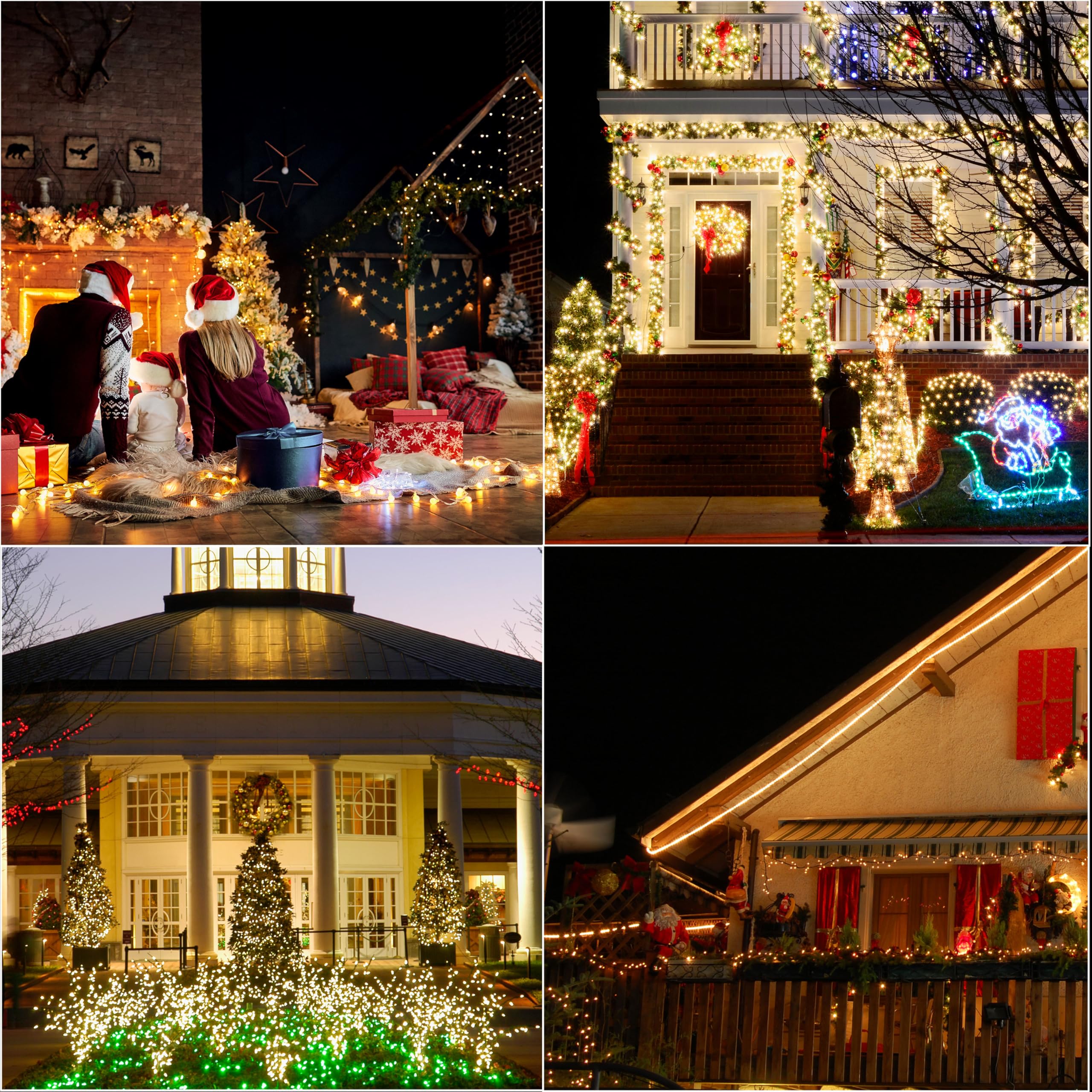 Lamphome 66Ft Christmas Decorative Mini Lights 200 Led Transparent Wire Fairy Starry String Lights Plug In  11 Lighting Modes  For Indoor Outdoor Xmas Tree Wedding Party Decoration (Warm White)