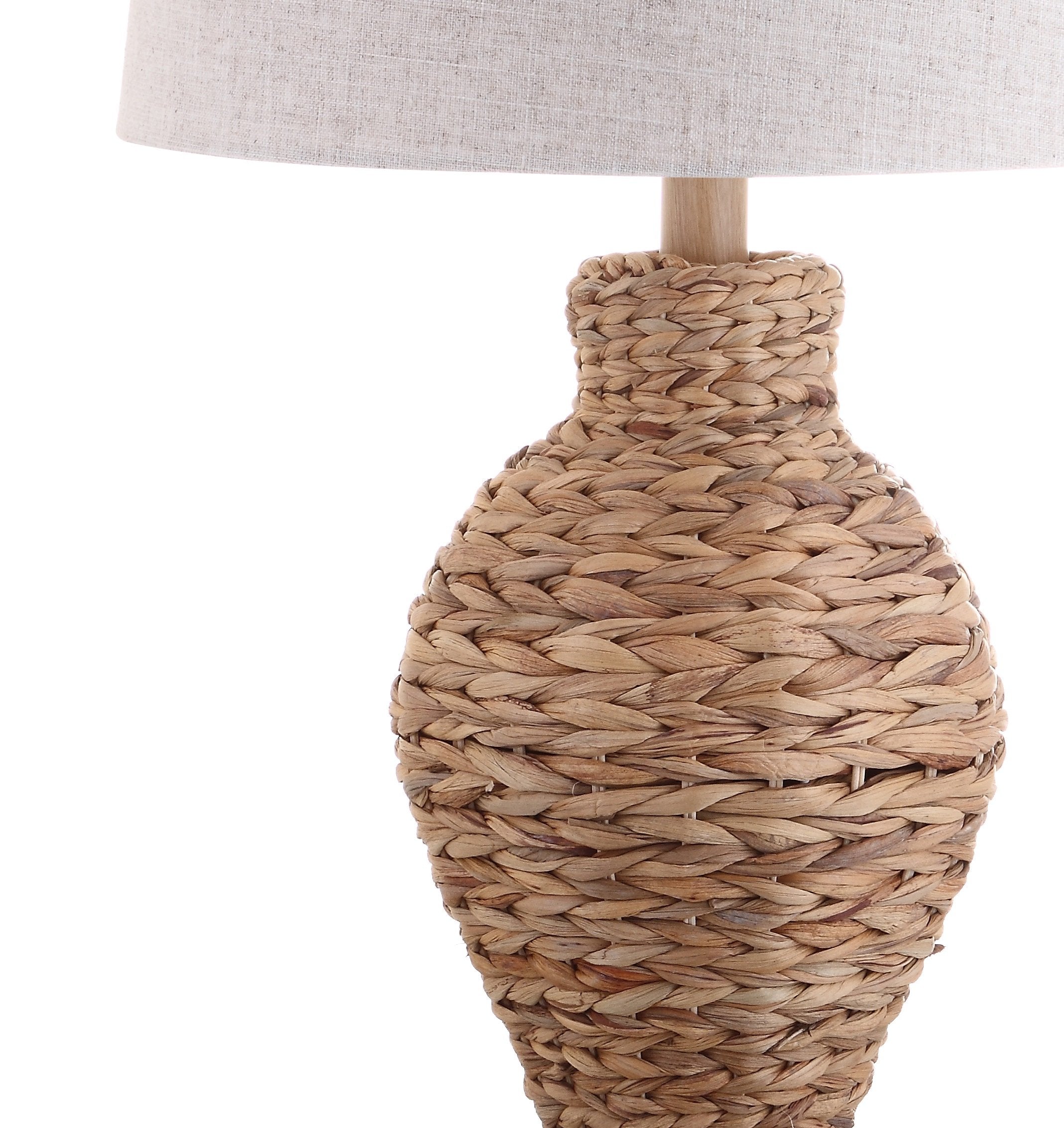 JONATHAN Y Elicia 31" Seagrass Weave LED Table Lamp Natural - Coastal Cottage Nightstand Lamp for Bedroom, Living Room, Office, Model JYL1015A