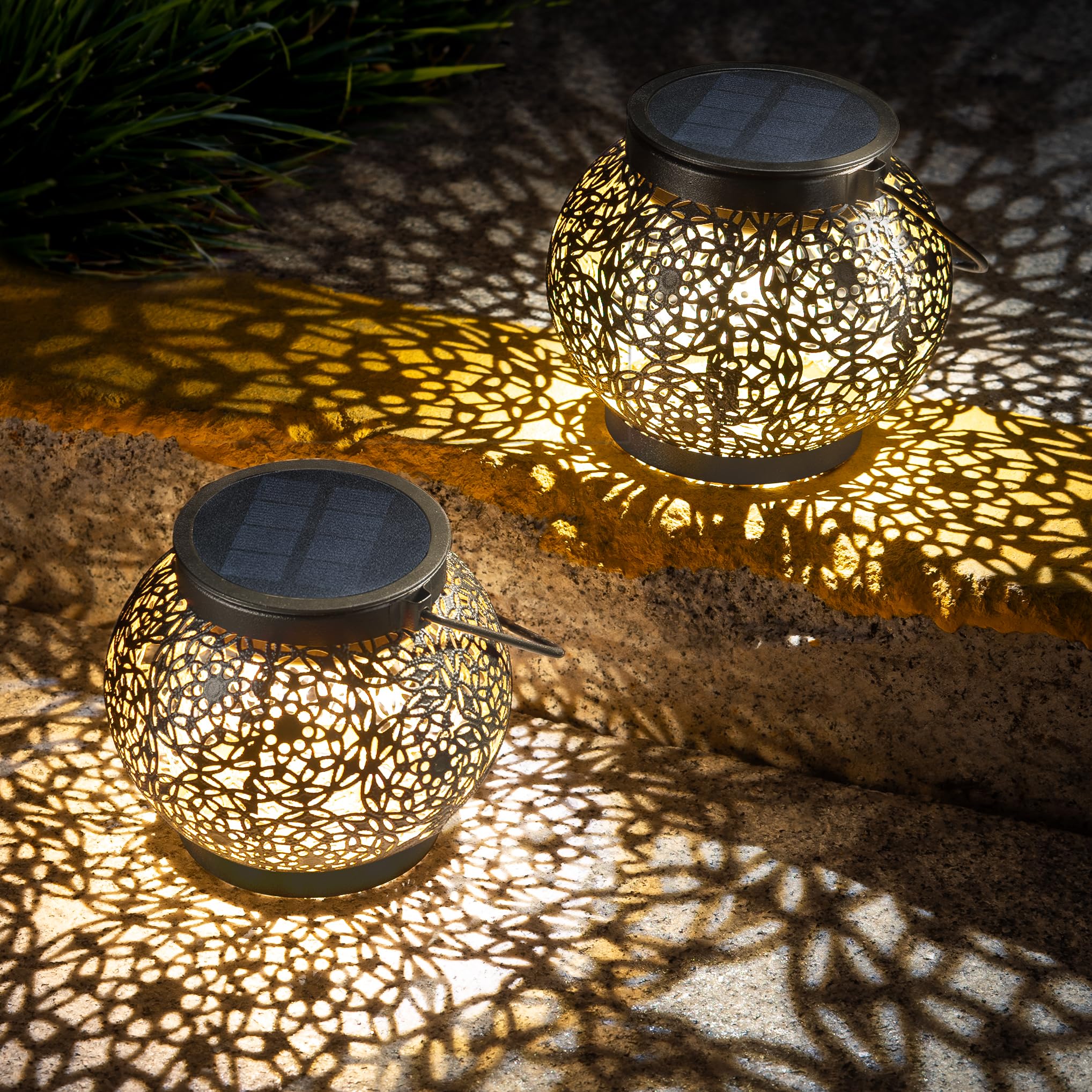 Leidrail Solar Lanterns Outdoor Waterproof, Birthday Gifts For Women Mom Grandma, Metal Hanging Solar Lights, Garden Decor For P